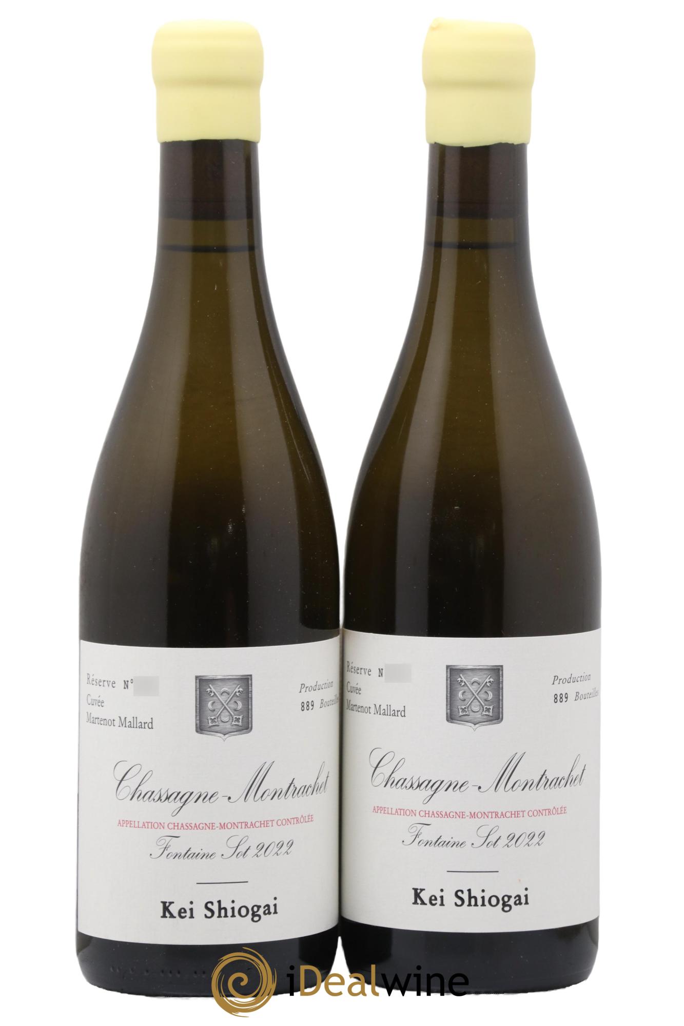 Chassagne-Montrachet Fontaine Sot cuvée Martenot Mallard Kei Shiogai 2022 - Lot of 2 bottles - 0