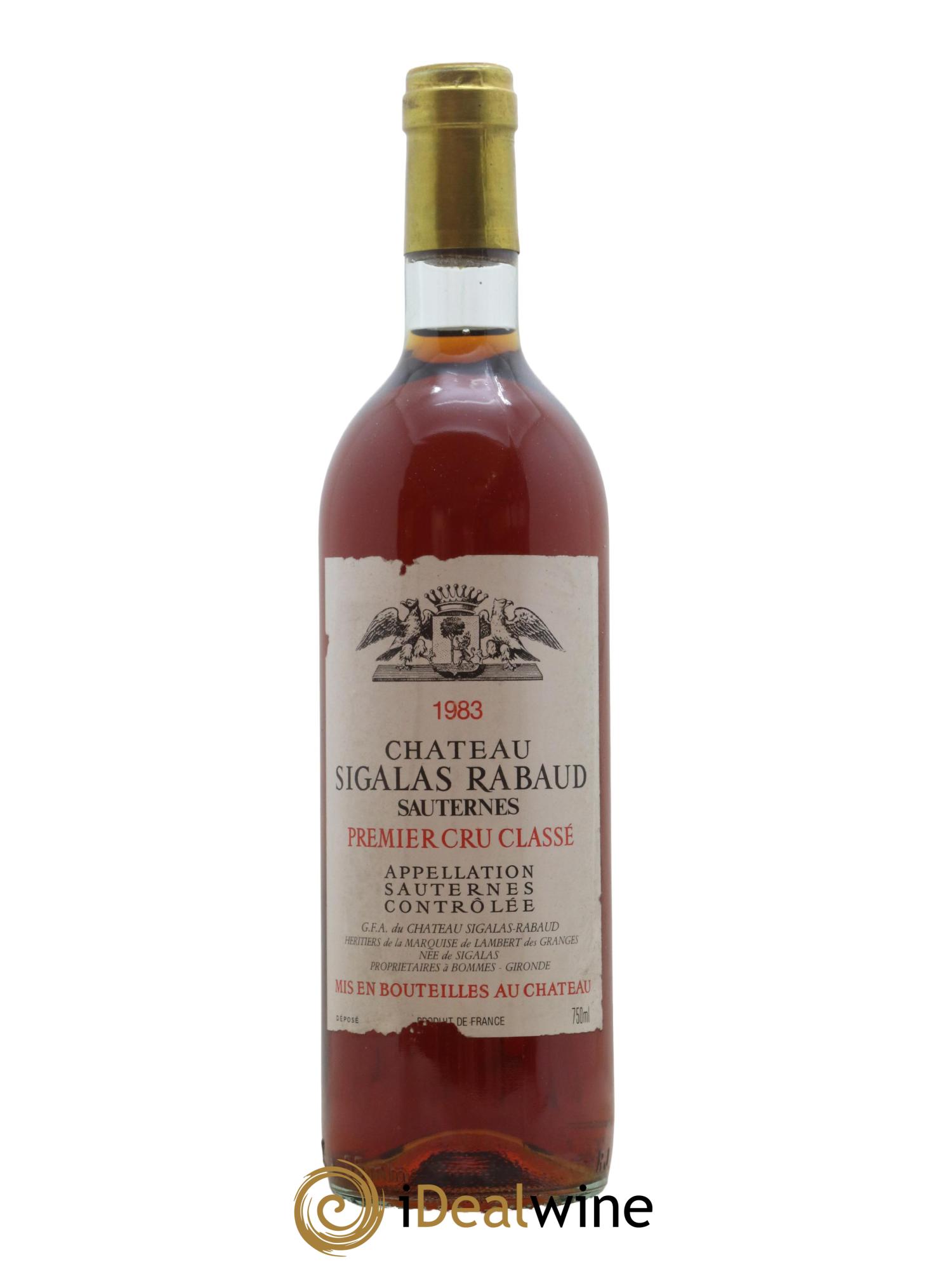 Château Sigalas Rabaud 1er Grand Cru Classé 1983 - Posten von 1 Flasche - 0