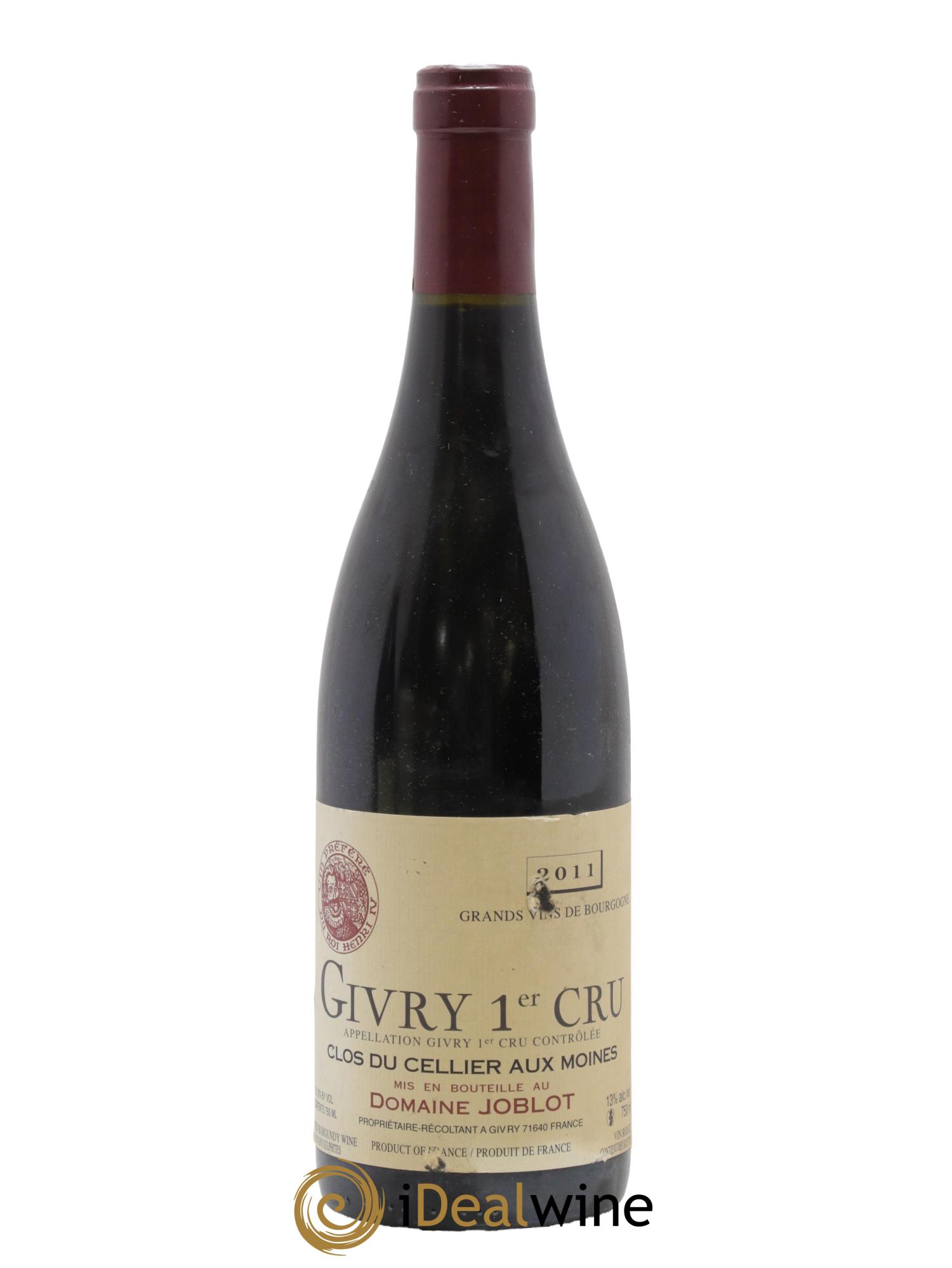 Givry 1er Cru Clos du Cellier aux Moines Joblot (Domaine) 2011 - Lot de 1 bouteille - 0