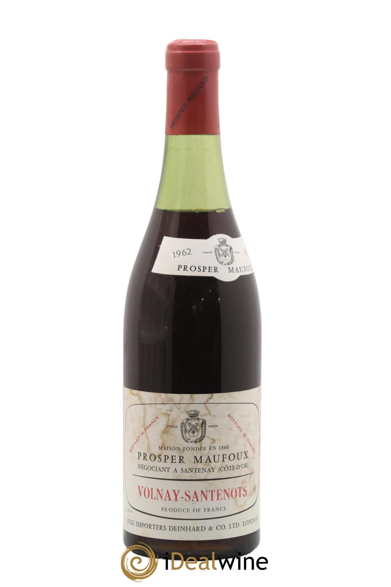 Volnay Santenots Prosper Maufoux 1962 - Lot de 1 bouteille - 0