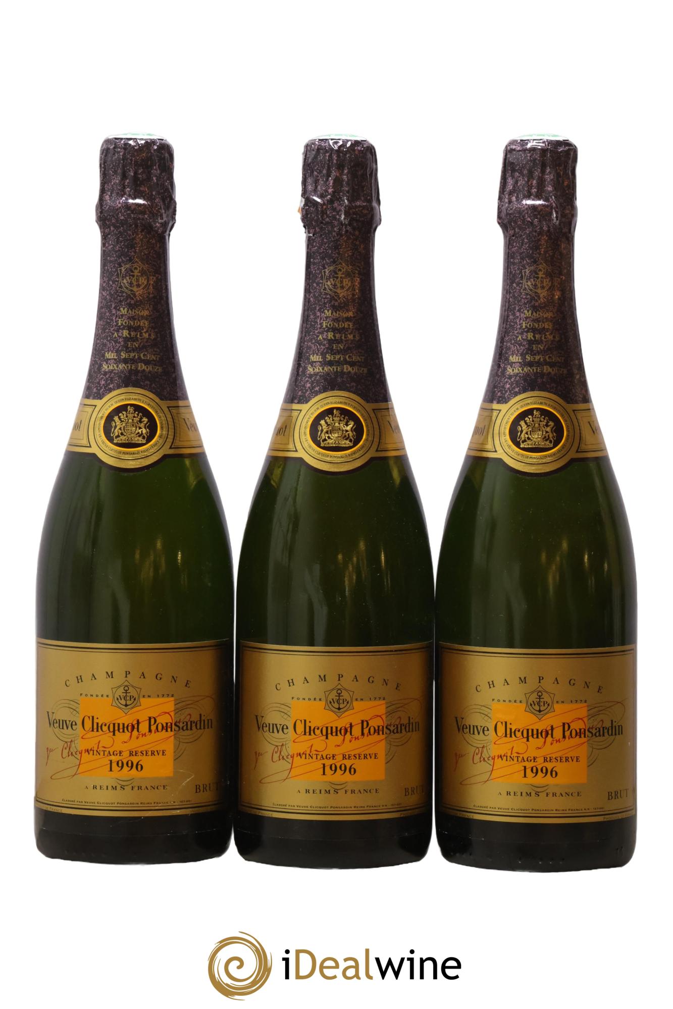 Brut Millésimé Veuve Clicquot 1996 - Lotto di 3 bottiglie - 0
