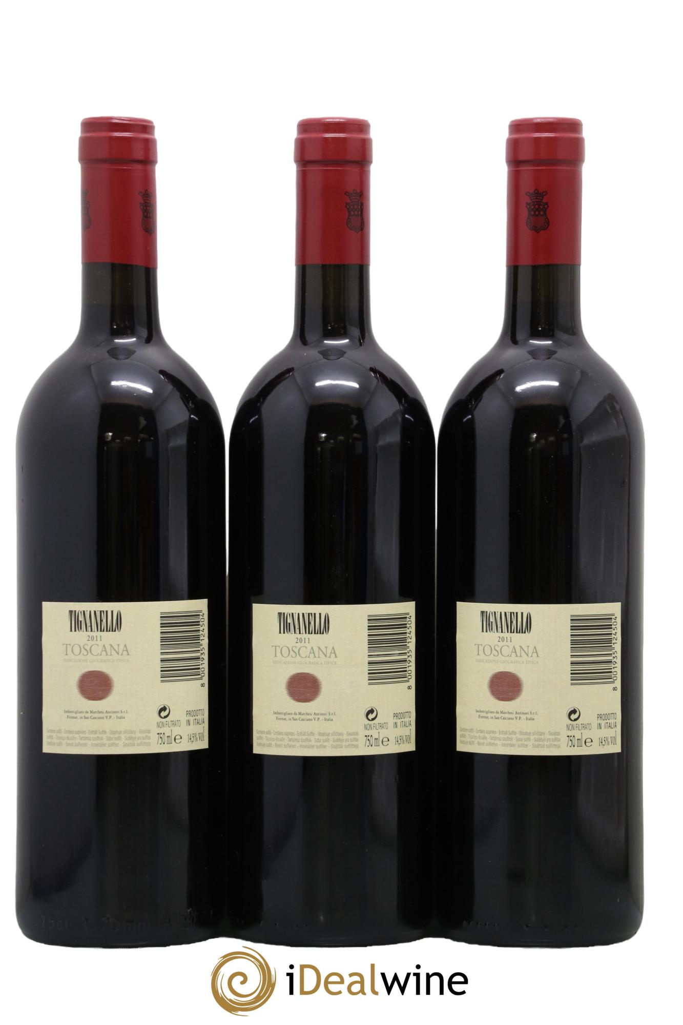 Toscana IGT Tignanello Tenuta Tignanello - Marchesi Antinori 2011 - Lot de 3 bouteilles - 1