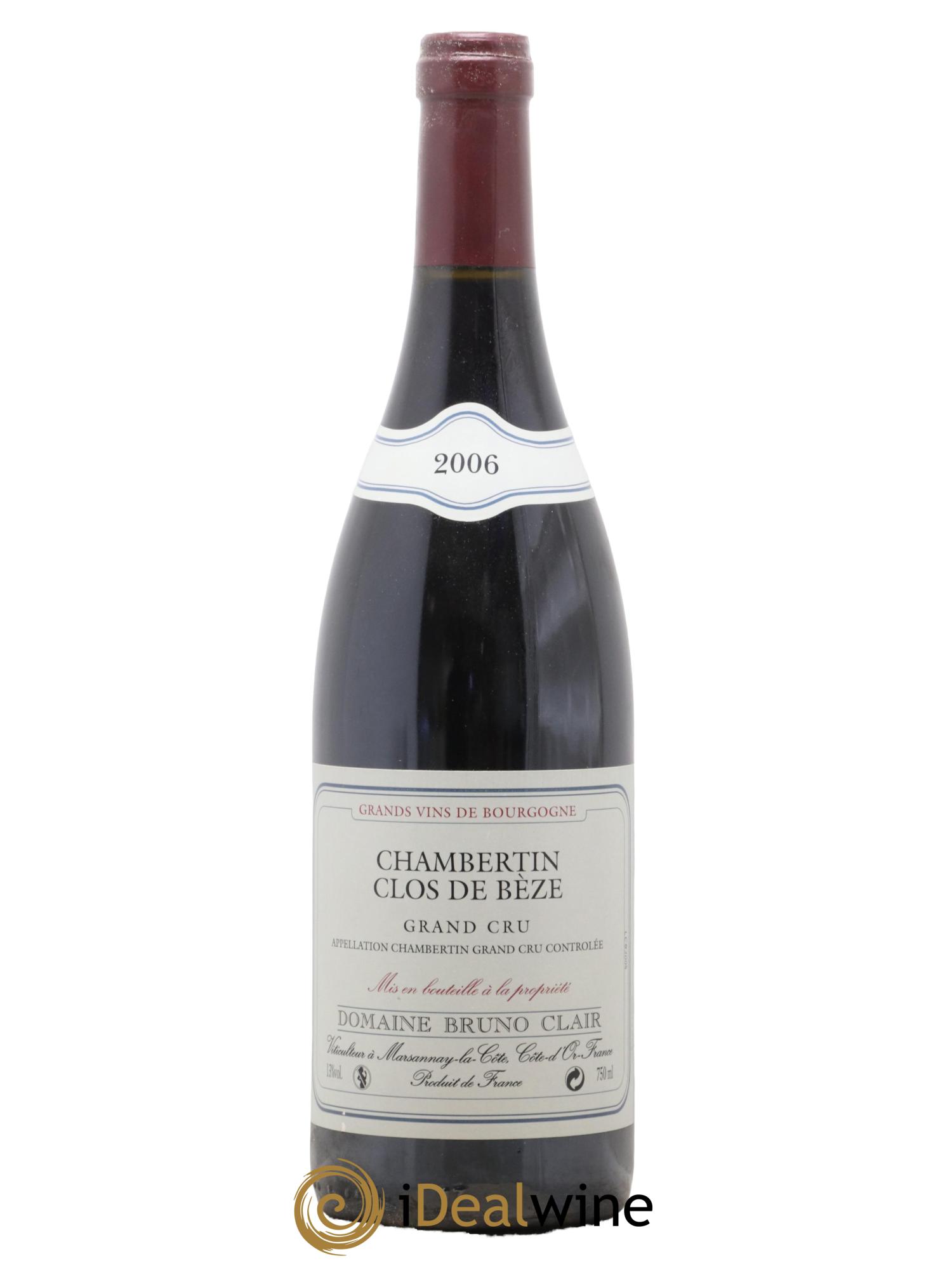 Chambertin Clos de Bèze Grand Cru Bruno Clair (Domaine) 2006 - Lot de 1 bouteille - 0