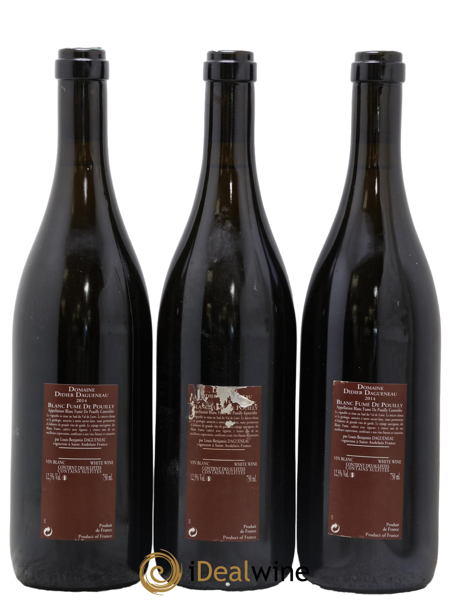 Vin de France (anciennement Pouilly-Fumé) Pur Sang Dagueneau (Domaine Didier - Louis-Benjamin) 2014 - Lot de 3 bouteilles - 1