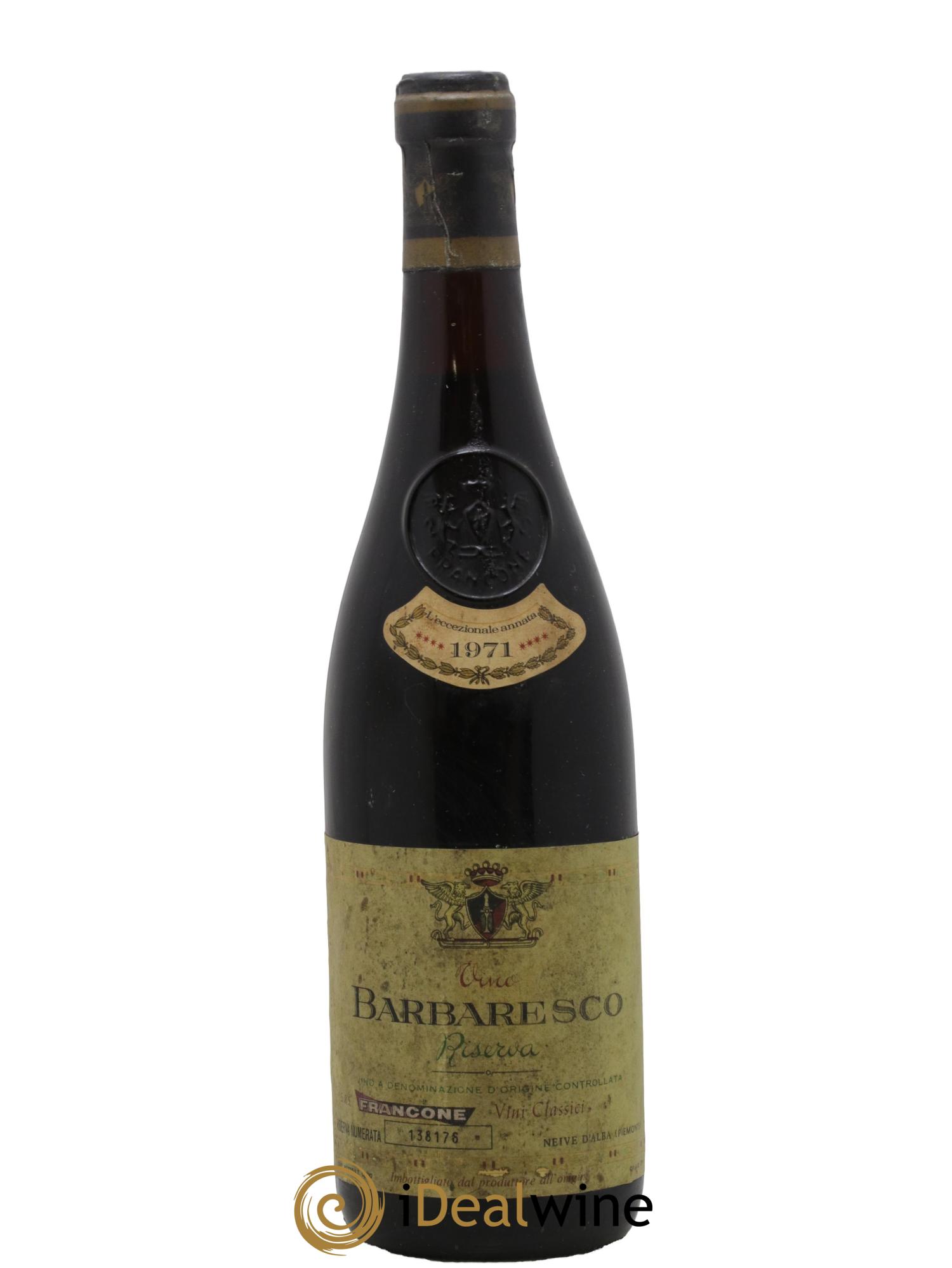Barbaresco DOCG Riserva Francone 1971 - Lot de 1 bouteille - 0