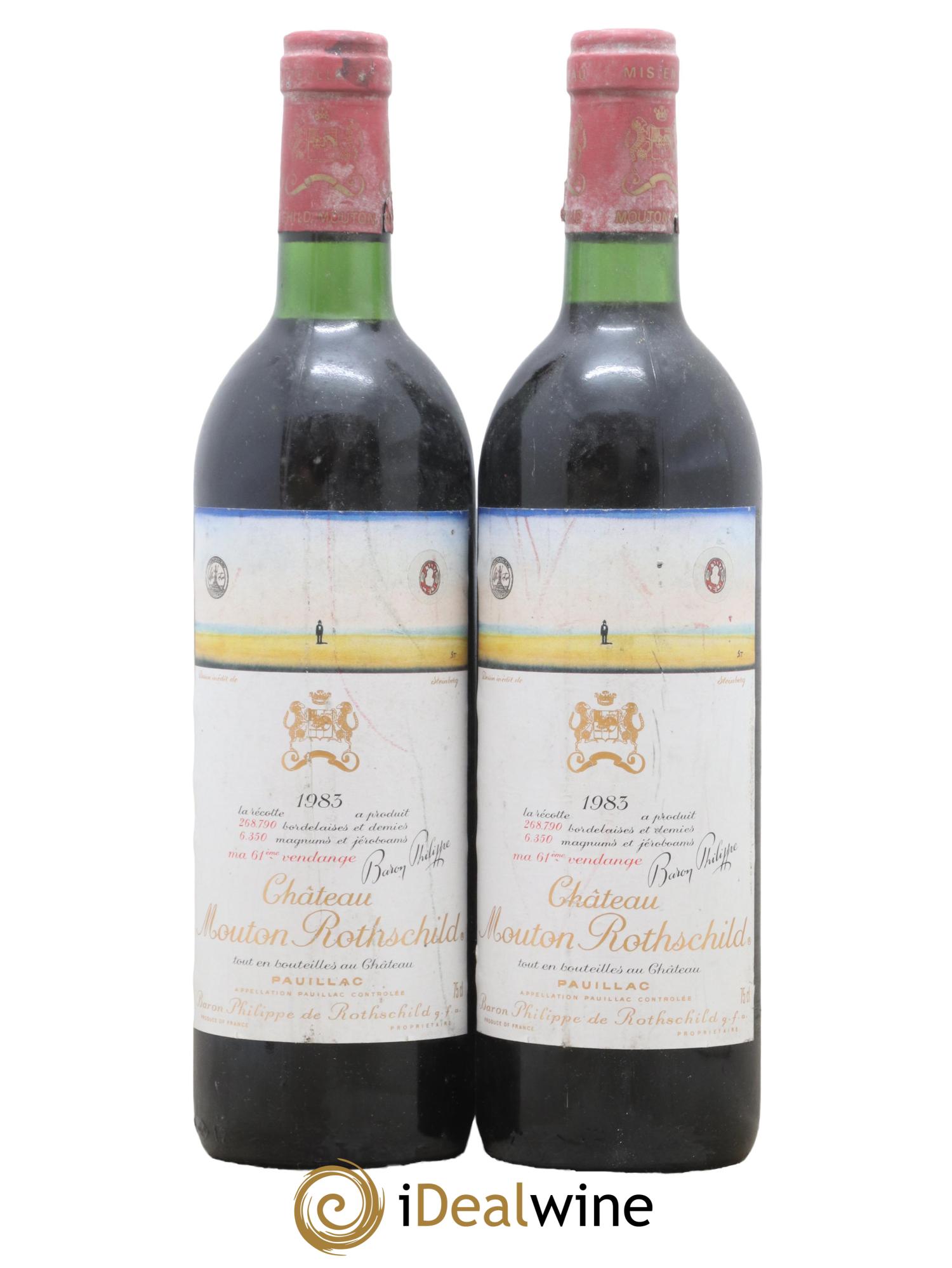 Château Mouton Rothschild 1er Grand Cru Classé 1983 - Lot de 2 bouteilles - 0