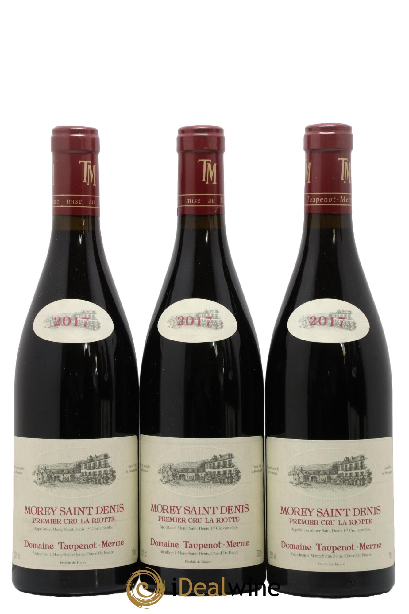 Morey Saint-Denis 1er Cru La Riotte Taupenot-Merme 2017 - Lot of 3 bottles - 0