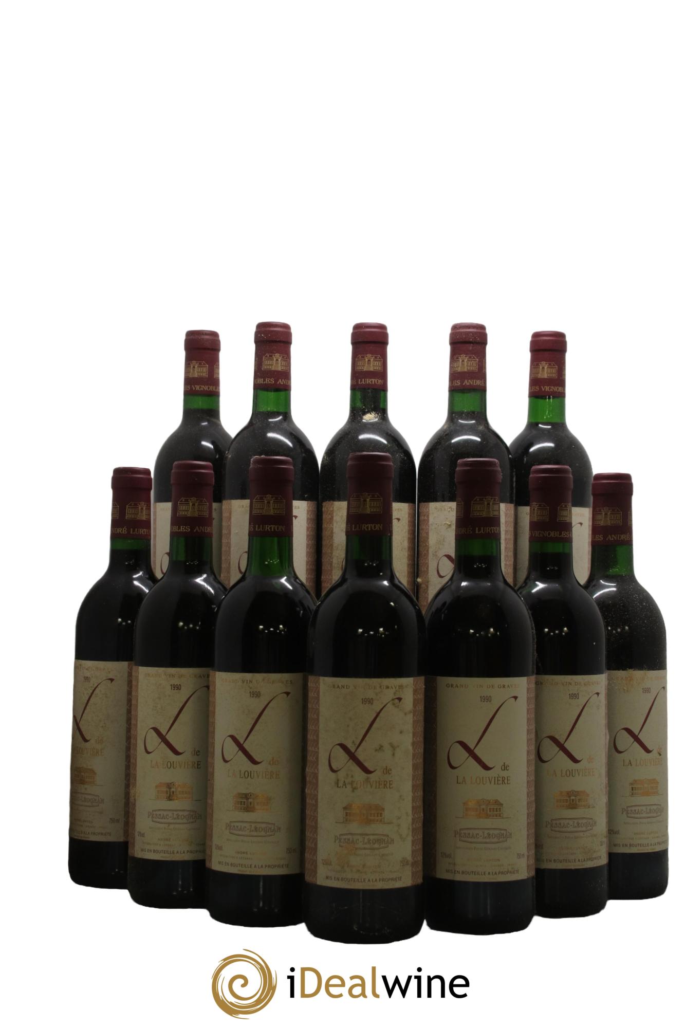 Pessac-Léognan L de la Louvière 1990 - Lot of 12 bottles - 0