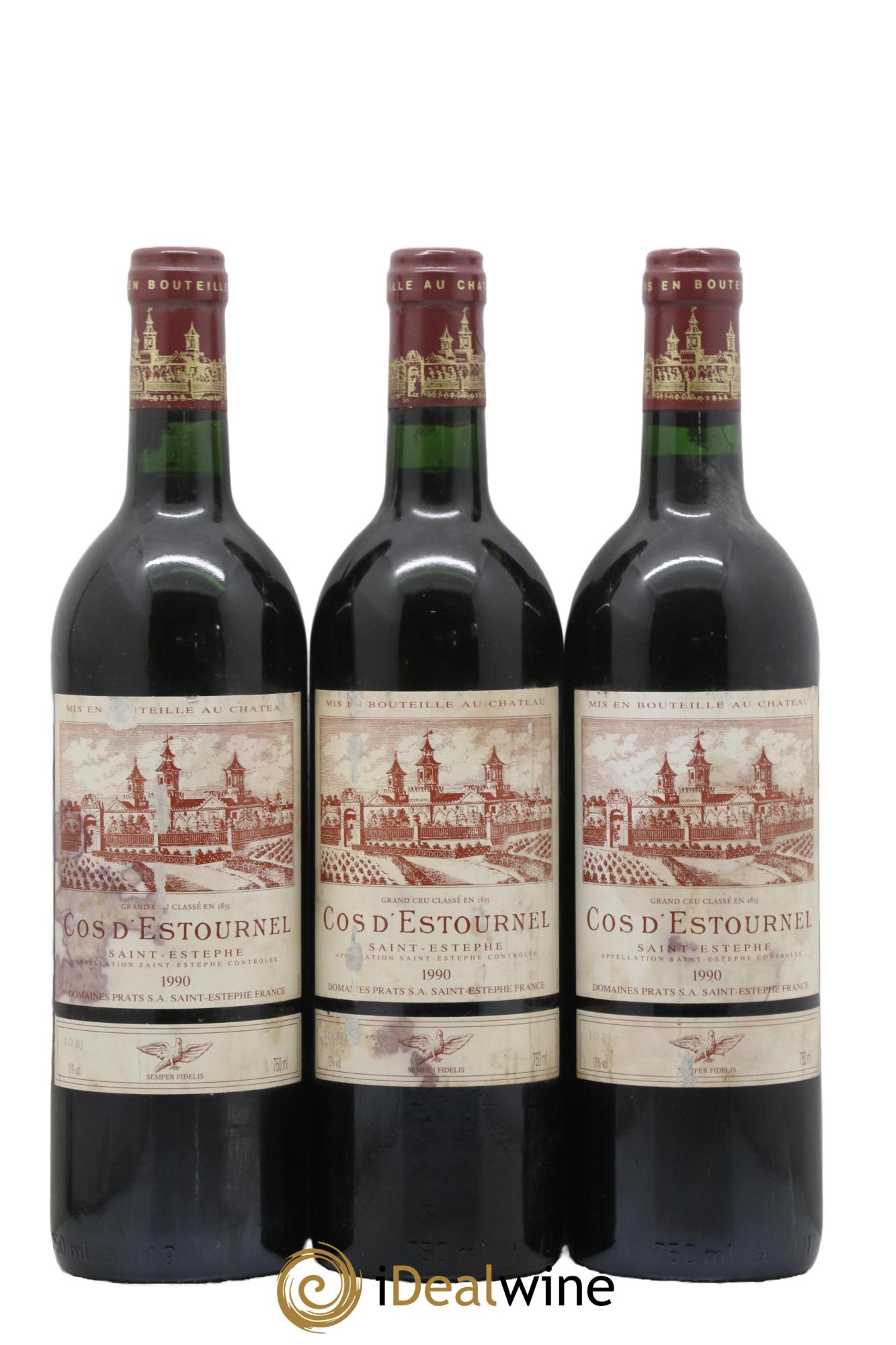 Cos d'Estournel 2ème Grand Cru Classé 1990 - Lot of 3 bottles - 0