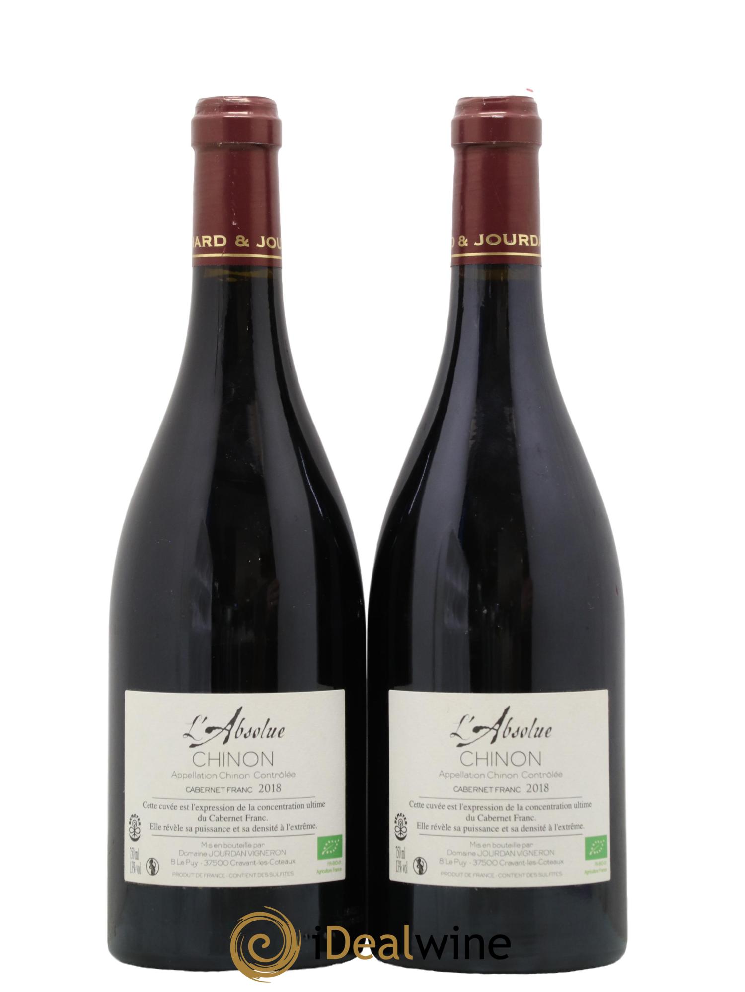 Chinon L Absolue Domaine Jourdan et Pichard 2018 - Lot de 2 bouteilles - 1