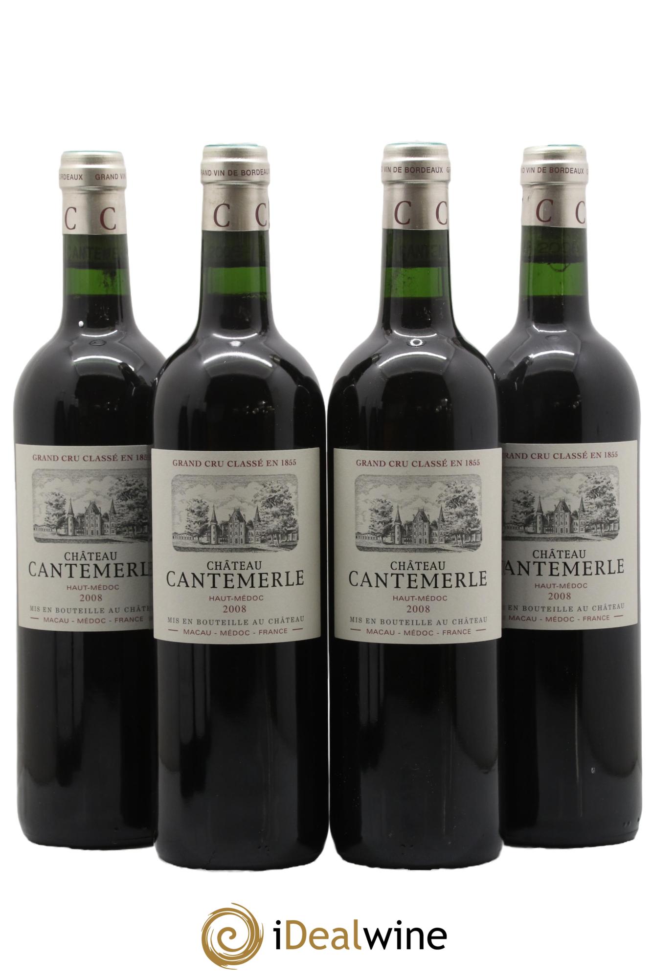 Château Cantemerle 5ème Grand Cru Classé 2008 - Lot de 4 bouteilles - 0