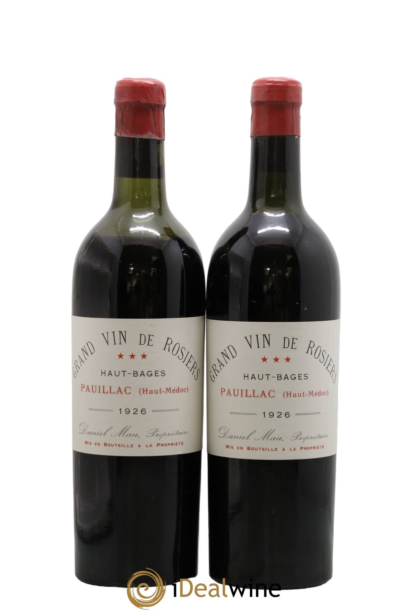 Pauillac Grand Vin de Rosiers Château Haut Bages 1926 - Lot of 2 bottles - 0