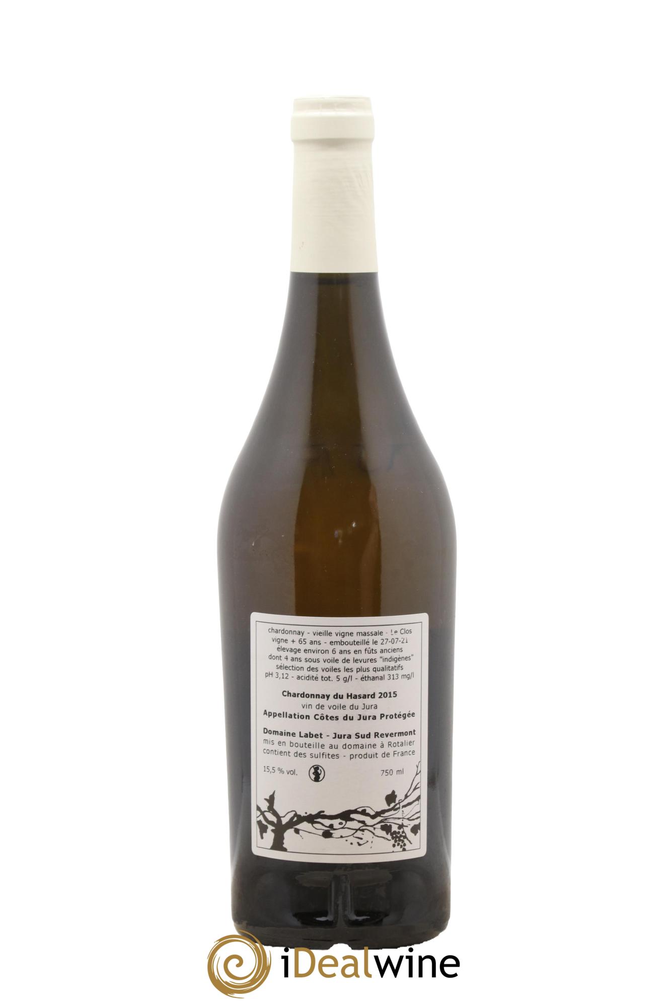 Côtes du Jura Vin de voile Chardonnay du Hasard Romain - Julien - Charline Labet 2015 - Posten von 1 Flasche - 1