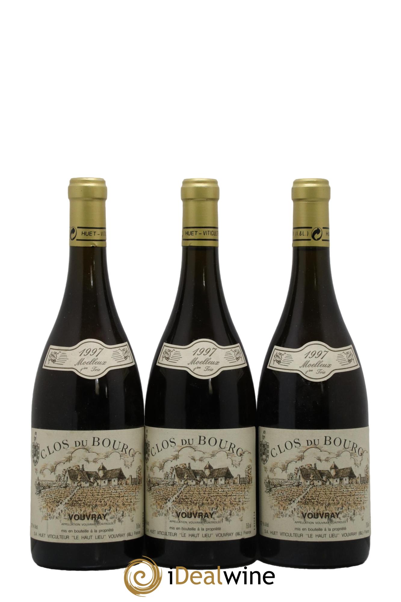 Vouvray Clos du Bourg Moelleux 1ère trie Domaine Huet 1997 - Posten von 3 Flaschen - 0