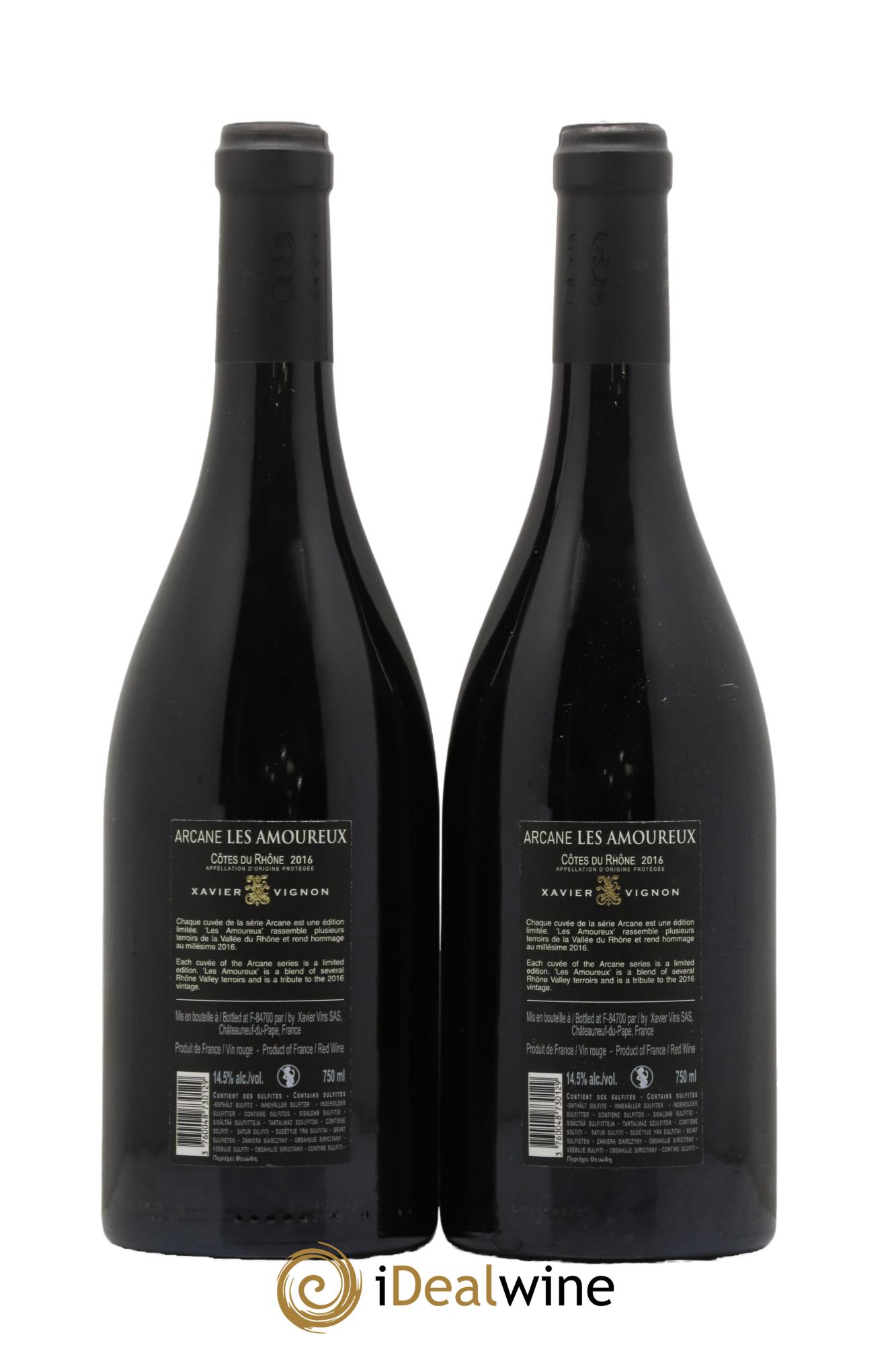 Côtes-du-Rhône Arcane VI Les Amoureux Xavier Vignon 2016 - Lot de 2 bouteilles - 1