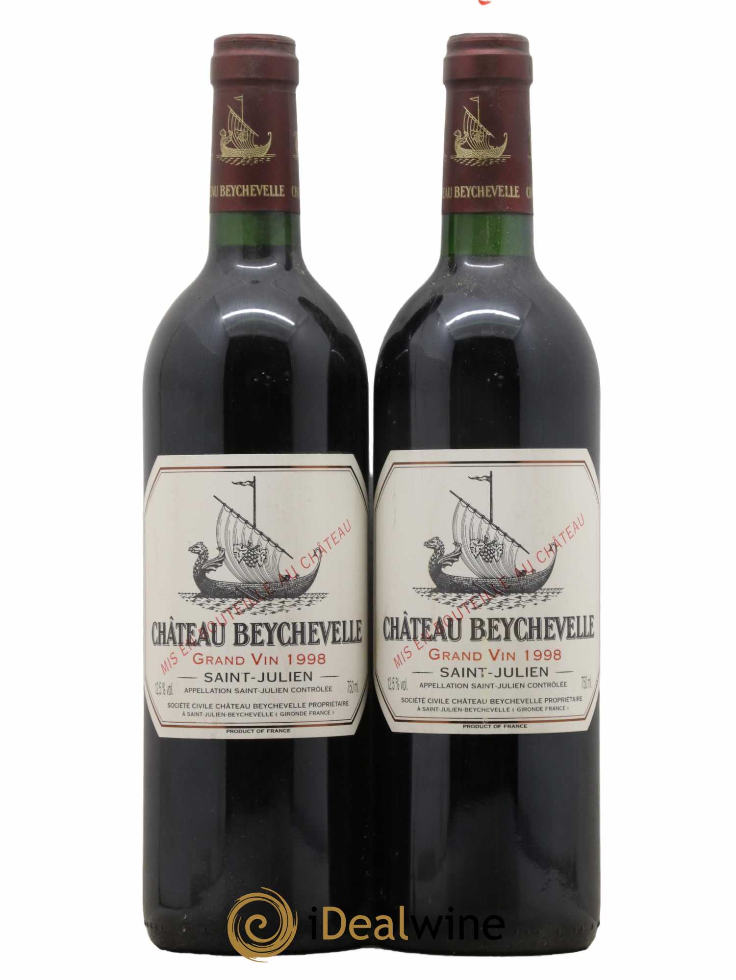 Château Beychevelle 4ème Grand Cru Classé 1998 - Lot de 2 bouteilles - 0