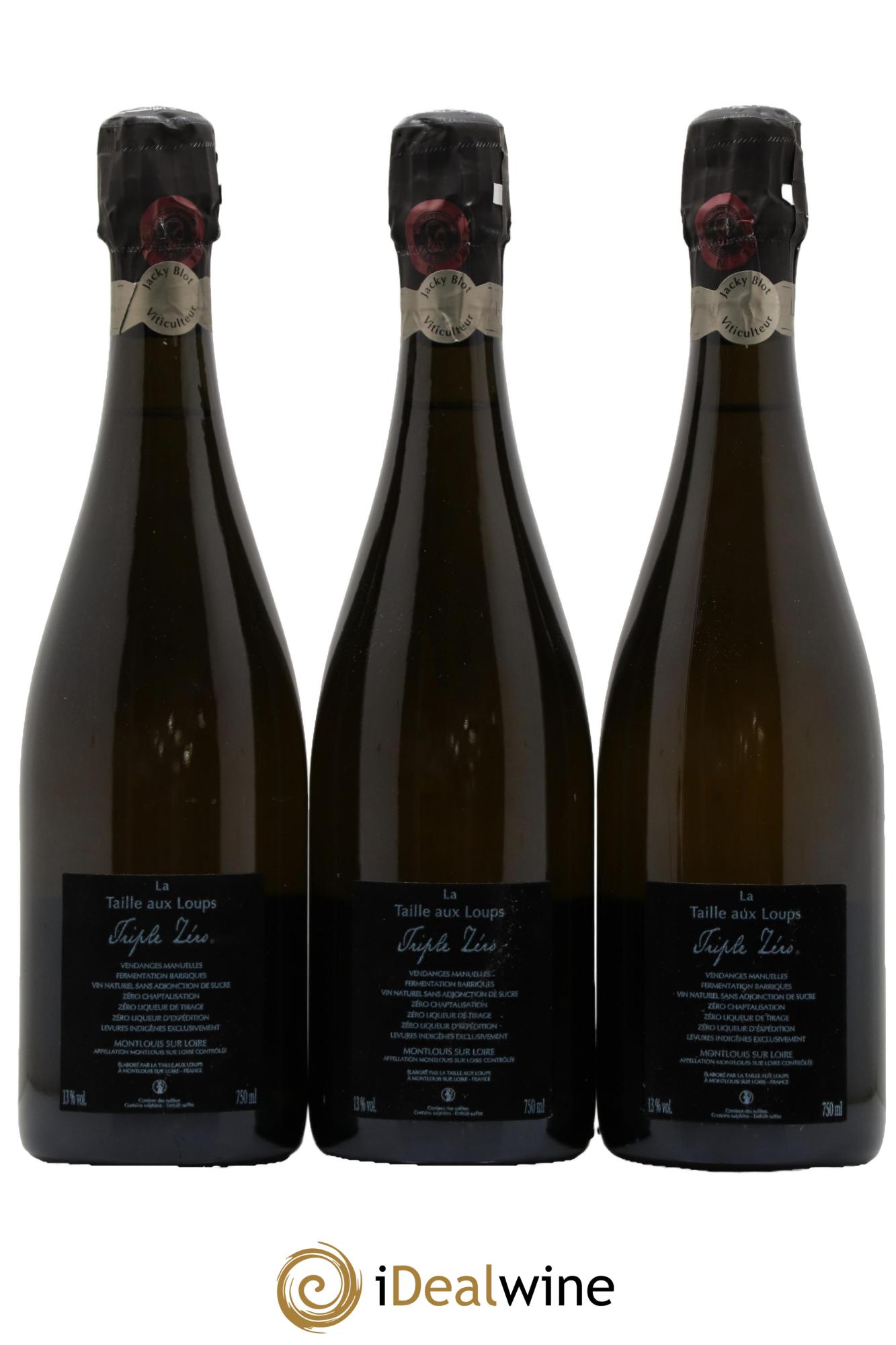 Montlouis-sur-Loire Triple Zéro La Taille aux Loups - Jacky Blot - Lot de 3 bouteilles - 1