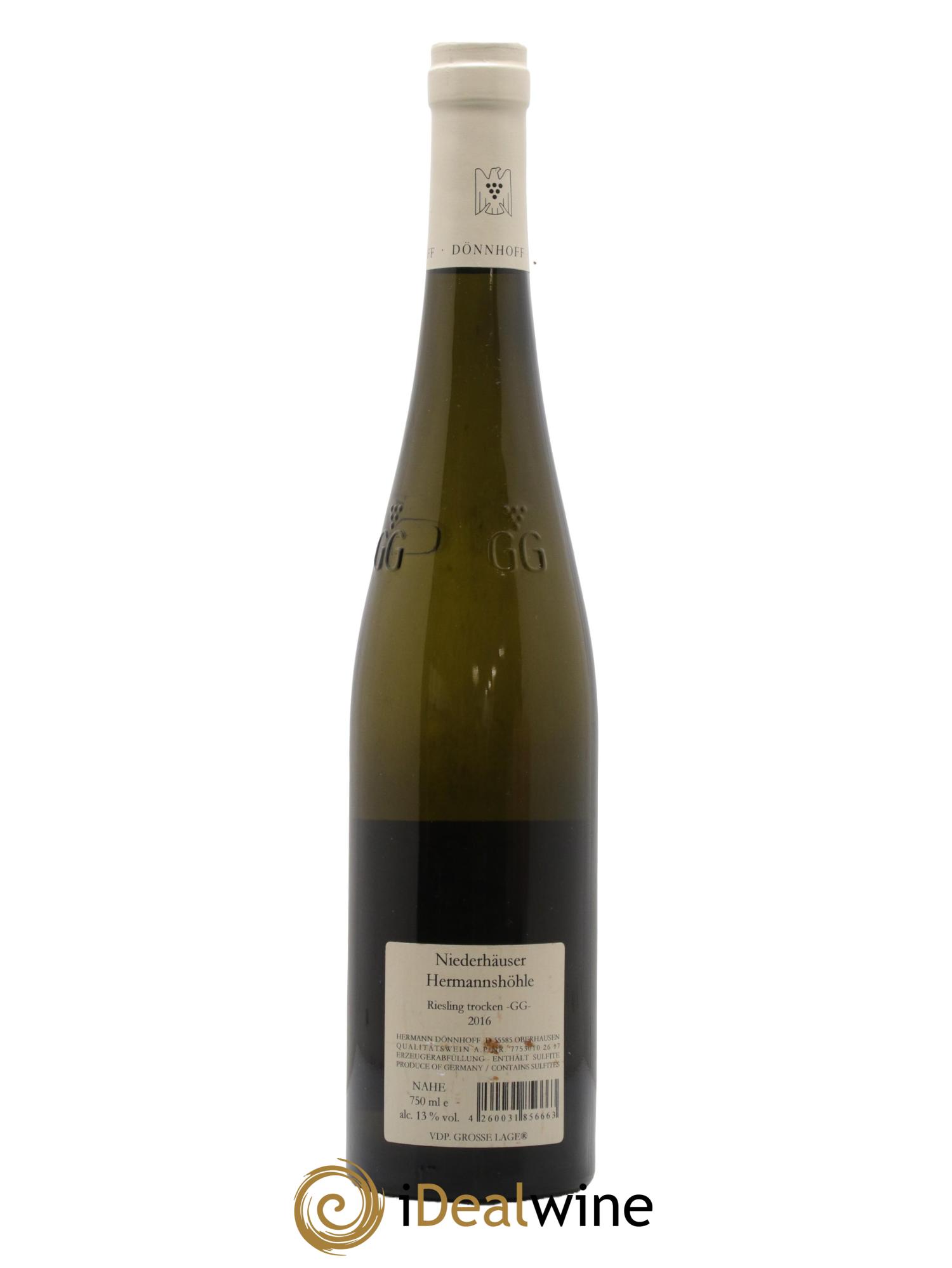 Allemagne Nahe Riesling Hermannshohle Donnhoff 2016 - Lot de 1 bouteille - 1