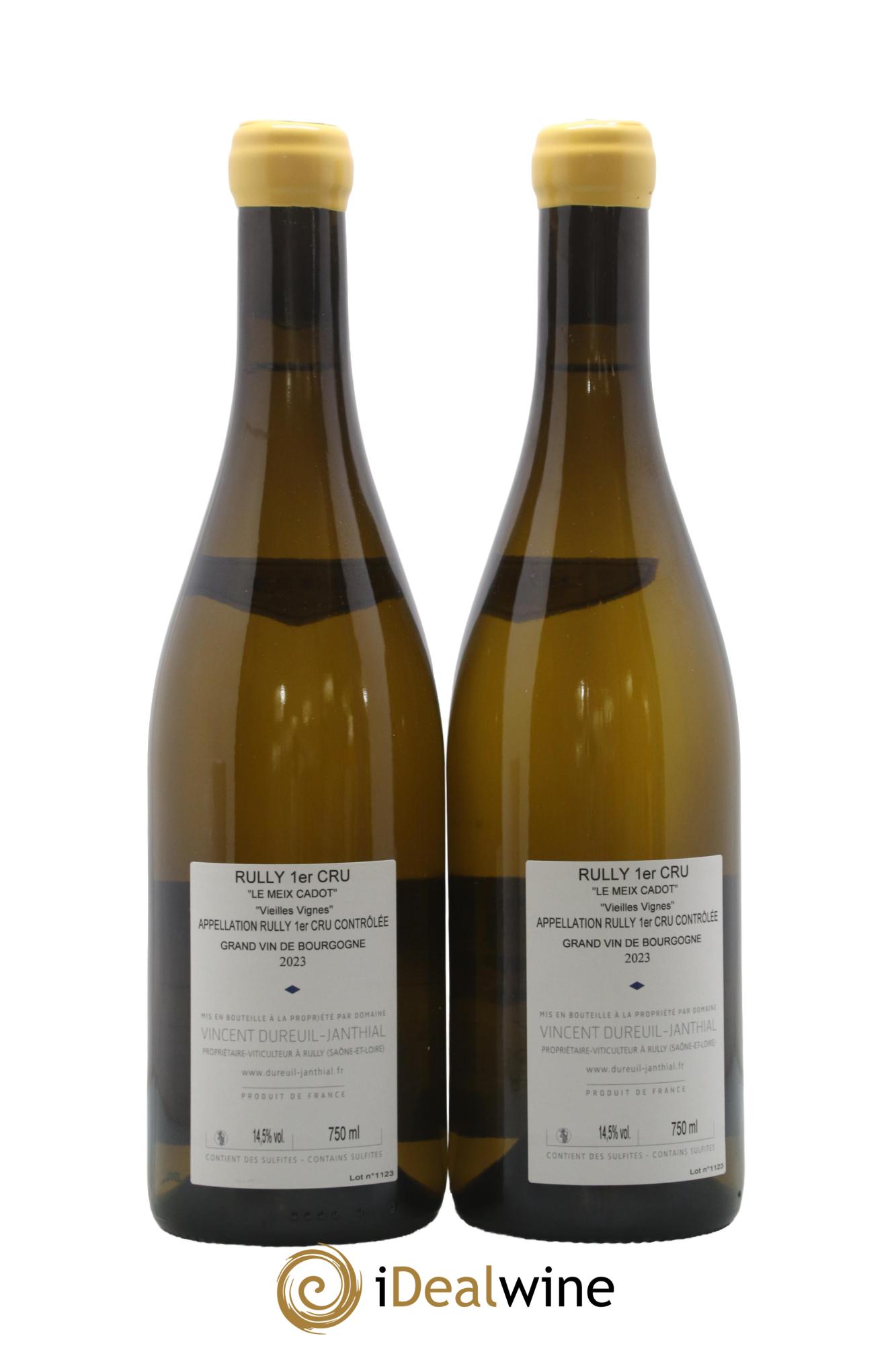 Rully 1er Cru Le Meix Cadot Vieilles Vignes Vincent Dureuil-Janthial 2023 - Lotto di 2 bottiglie - 1