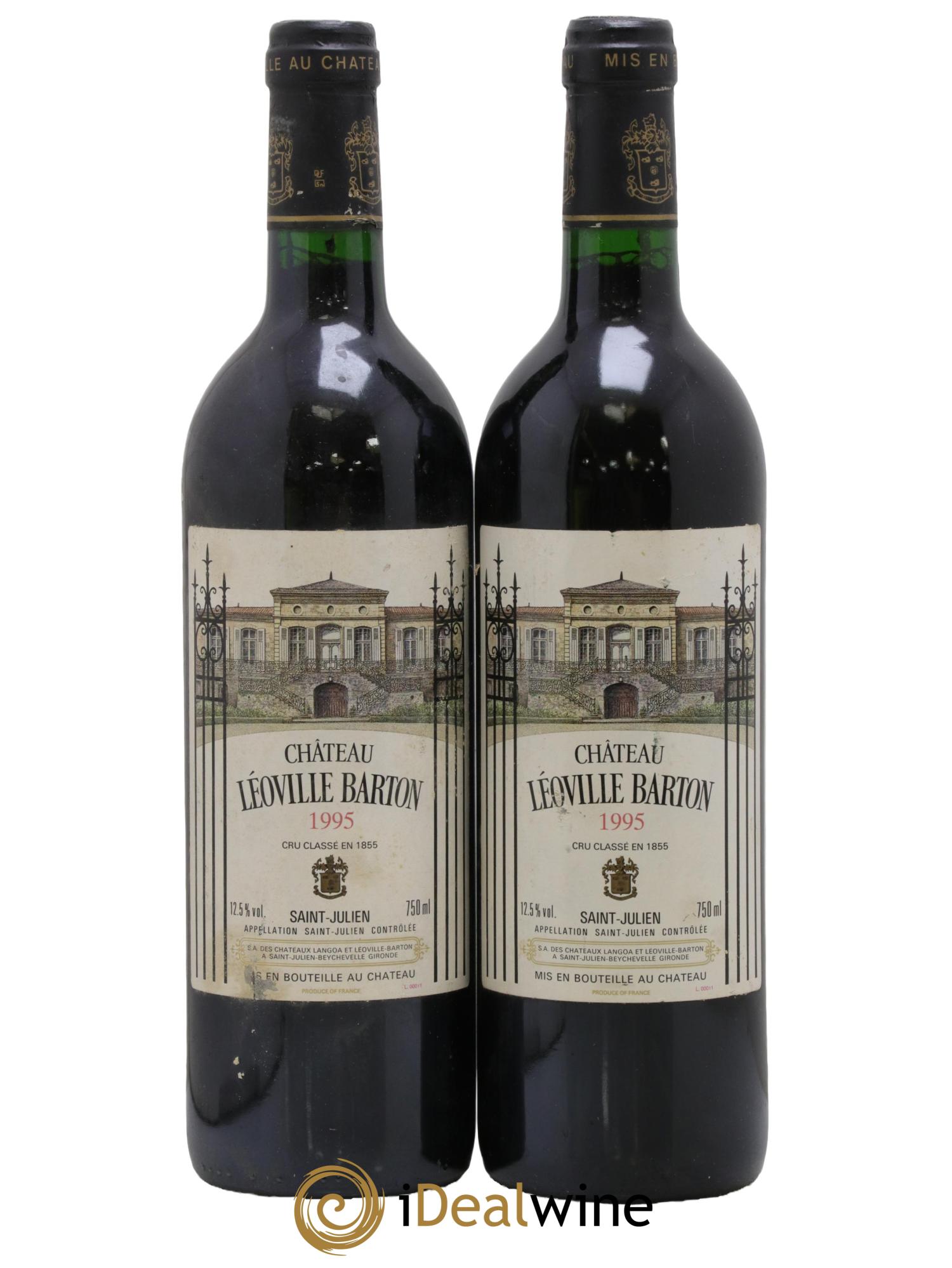 Château Léoville Barton 2ème Grand Cru Classé 1995 - Lot of 2 bottles - 0