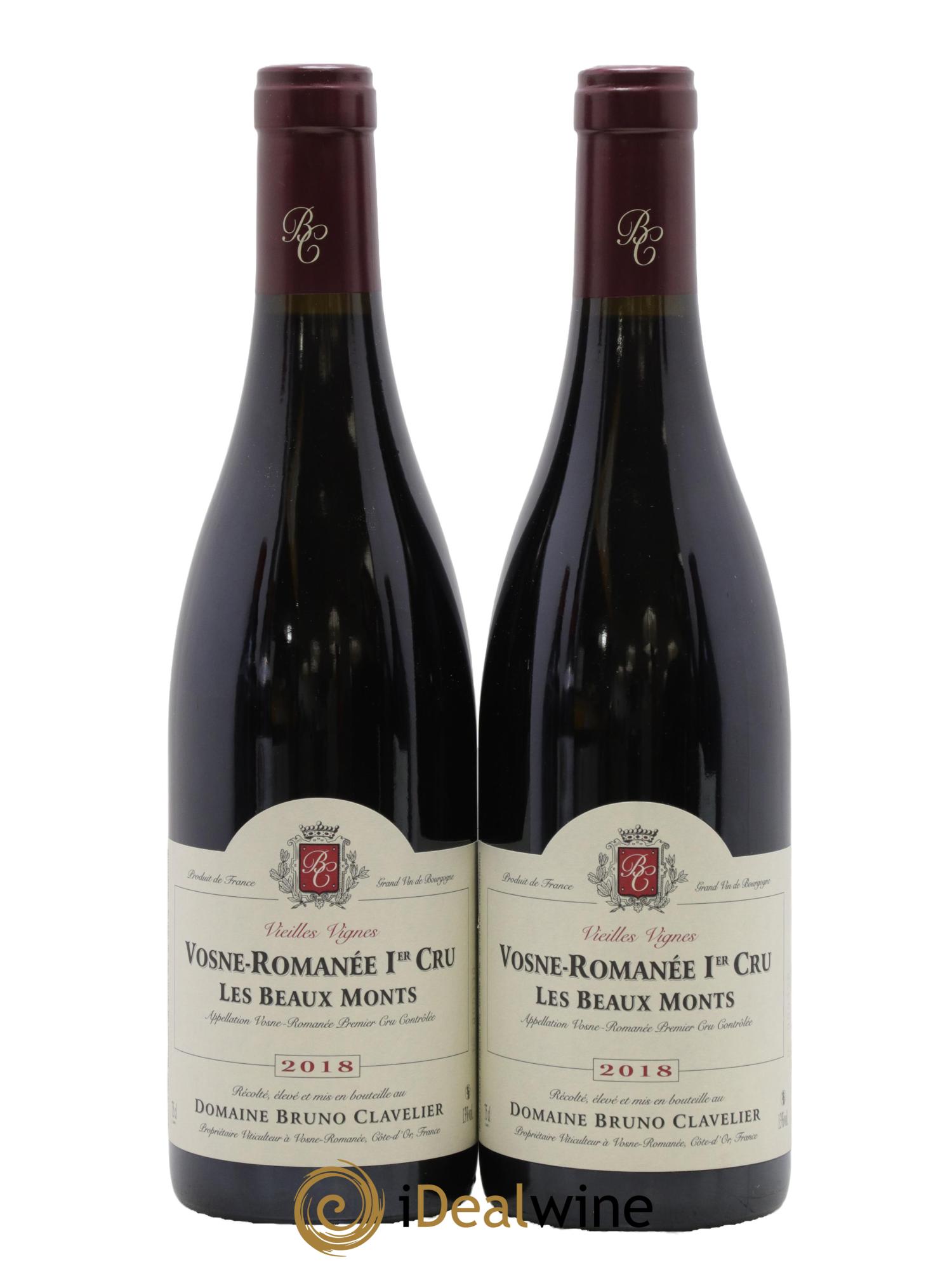 Vosne-Romanée 1er Cru Les Beaux Monts Vieilles vignes  Bruno Clavelier 2018 - Lot de 2 bouteilles - 0