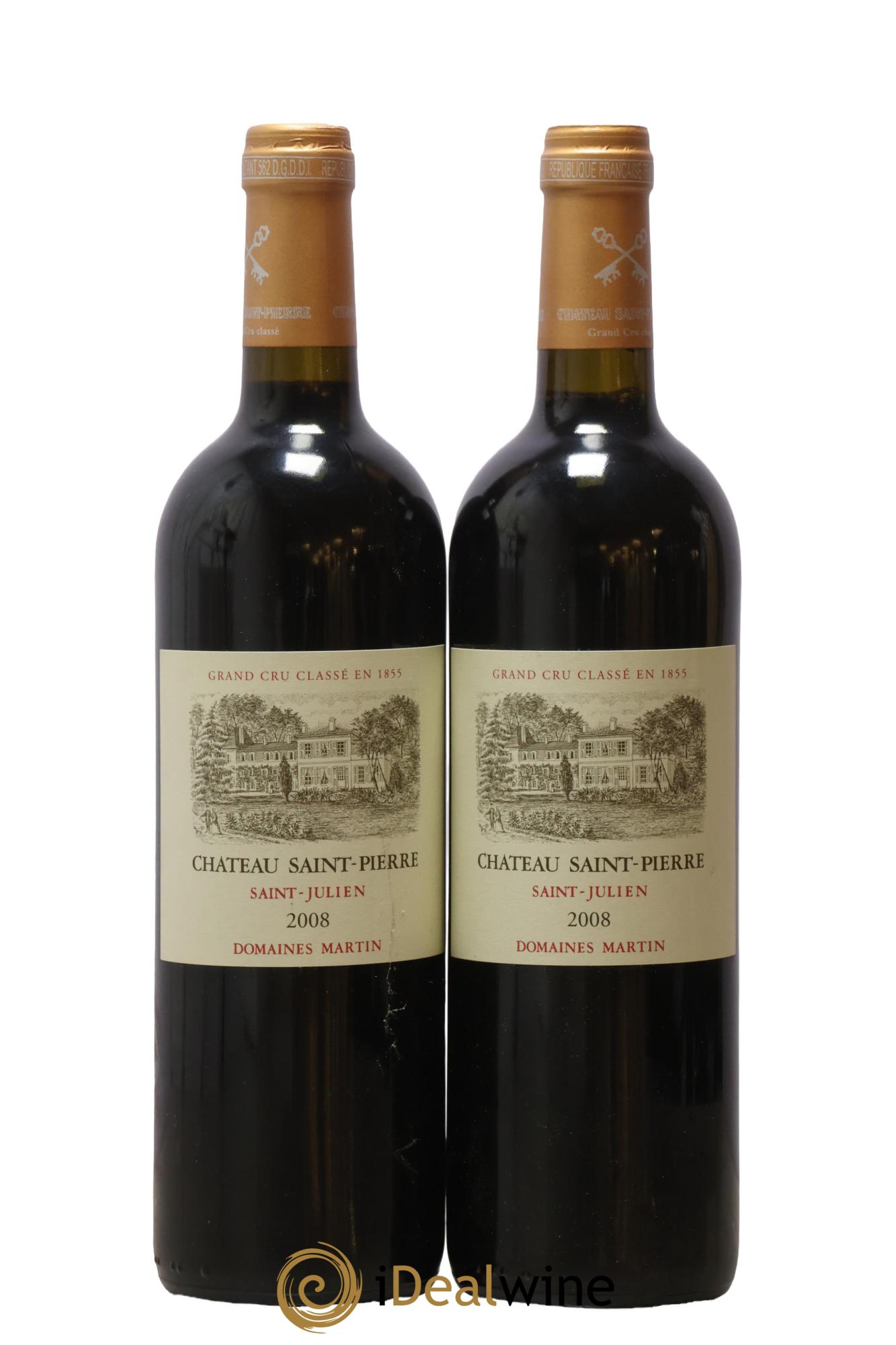 Château Saint-Pierre 4ème Grand Cru Classé 2008 - Lot de 2 bouteilles - 0