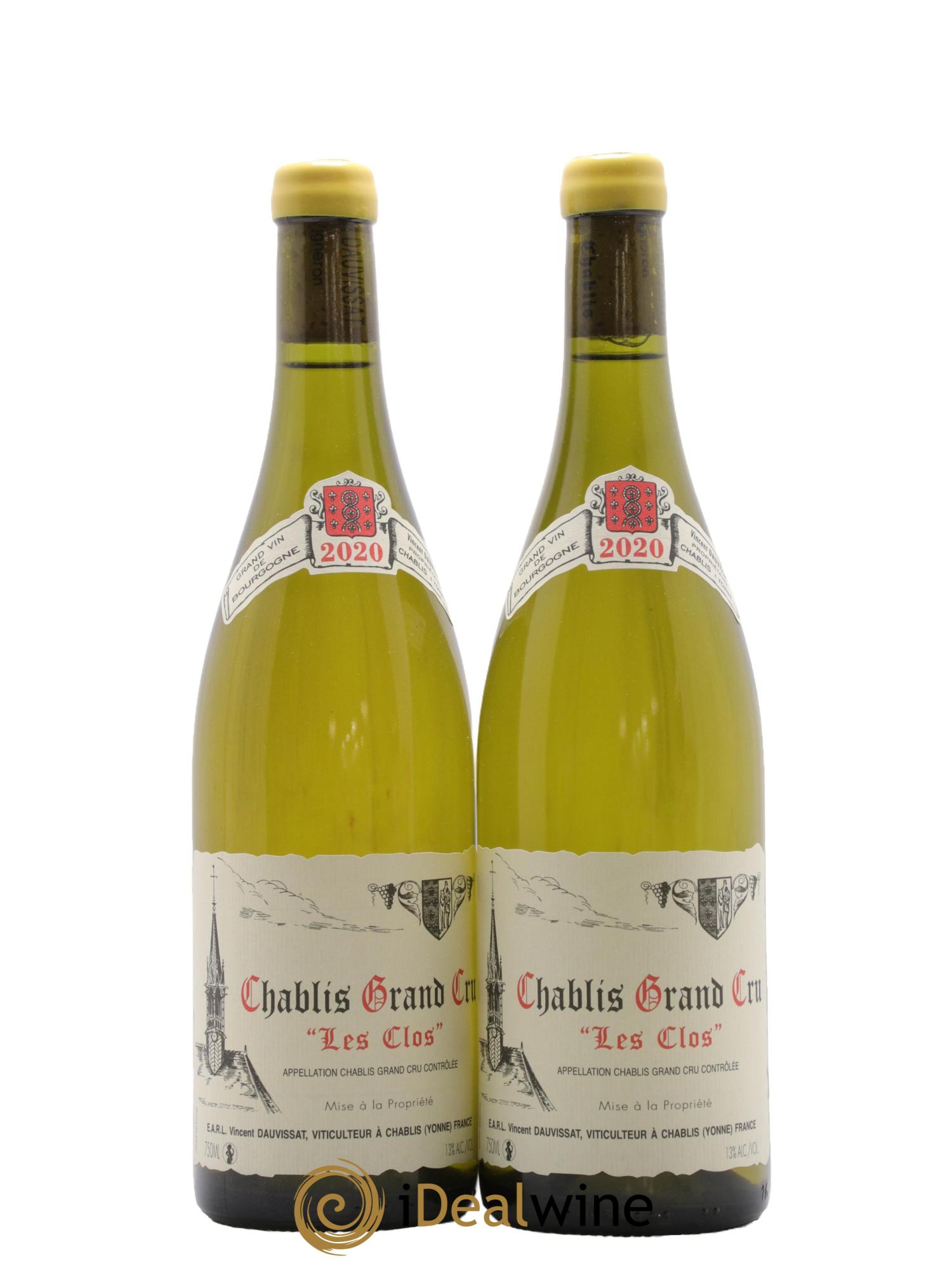 Chablis Grand Cru Les Clos Vincent Dauvissat (Domaine) 2020 - Lot de 2 bouteilles - 0