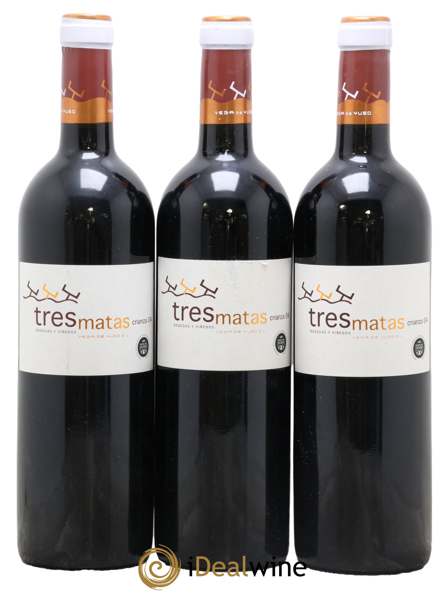 Ribera Del Duero DO Tres Matas Crianza Bodegas Y Vinedos Vega De Yuso 2004 - Lot de 3 bouteilles - 0