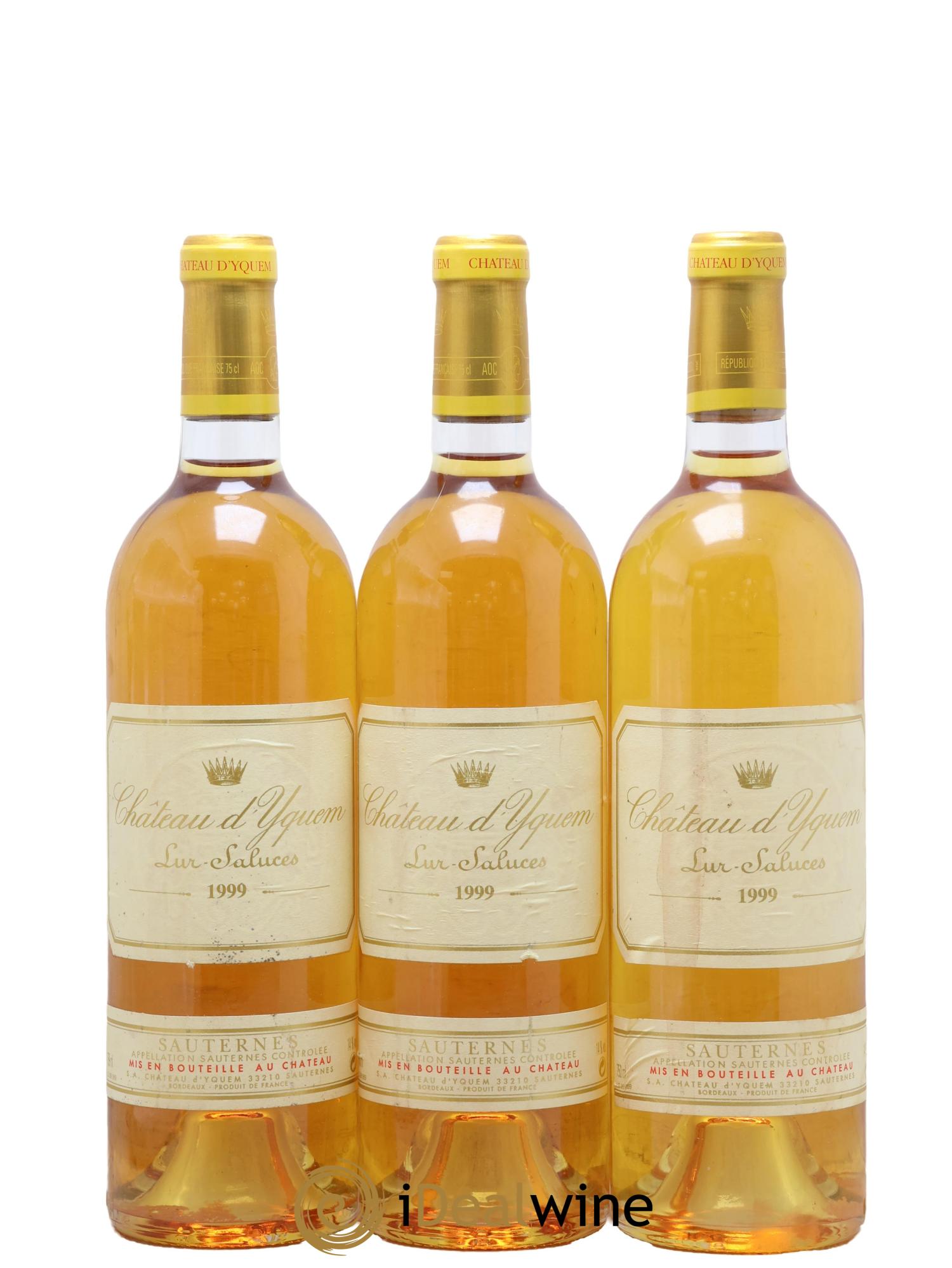 Château d' Yquem 1er Cru Classé Supérieur 1999 - Lot de 3 bouteilles - 0