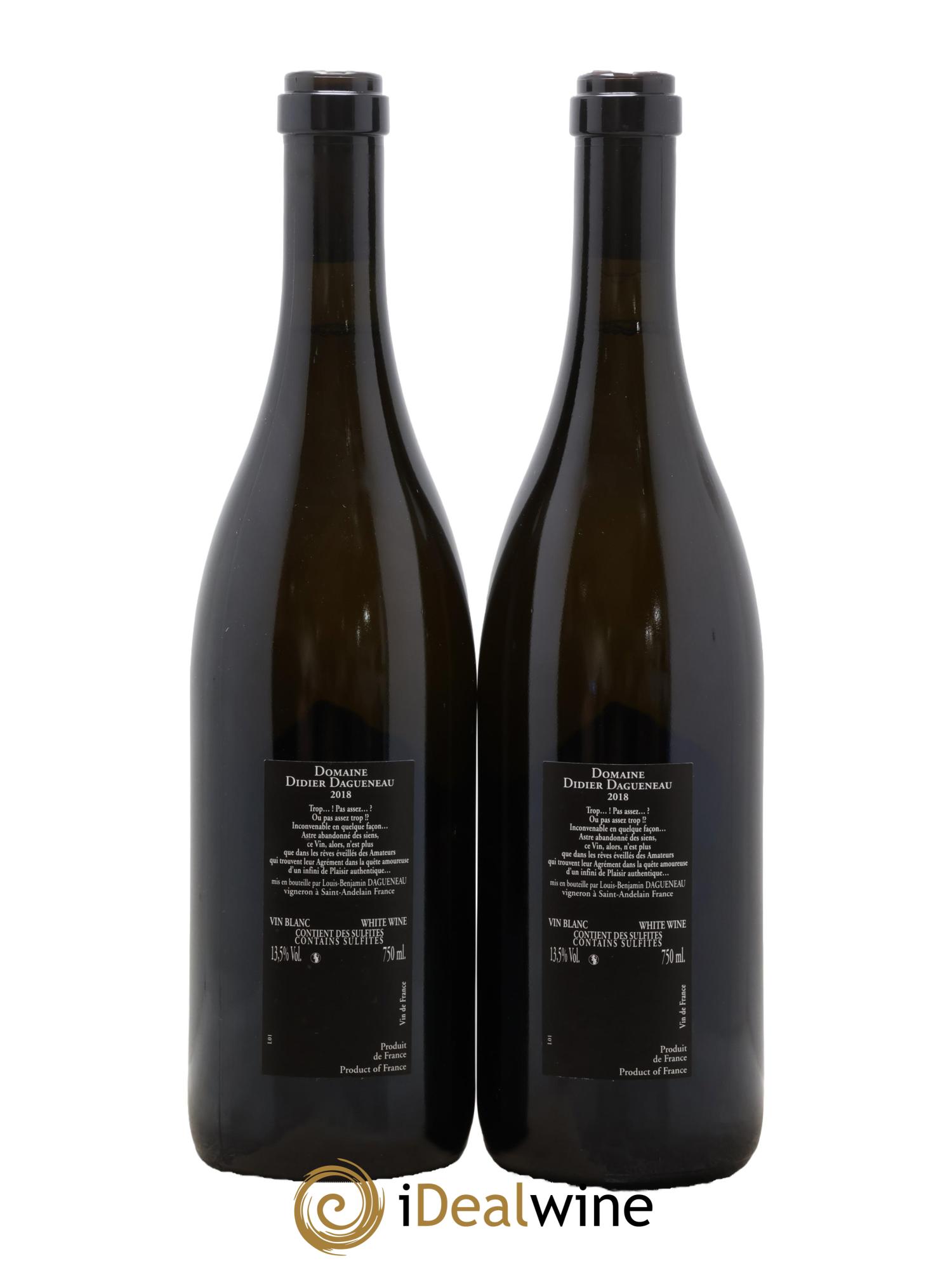 Vin de France (anciennement Pouilly-Fumé) Silex Dagueneau (Domaine Didier - Louis-Benjamin)  2018 - Lot de 2 bouteilles - 1