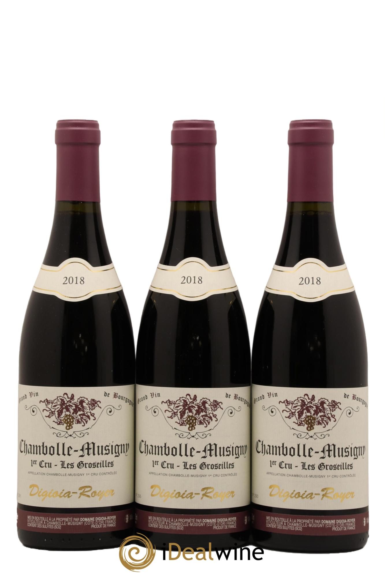 Chambolle-Musigny 1er Cru Les Groseilles Domaine Digioia Royer 2018 - Lot de 3 bouteilles - 0