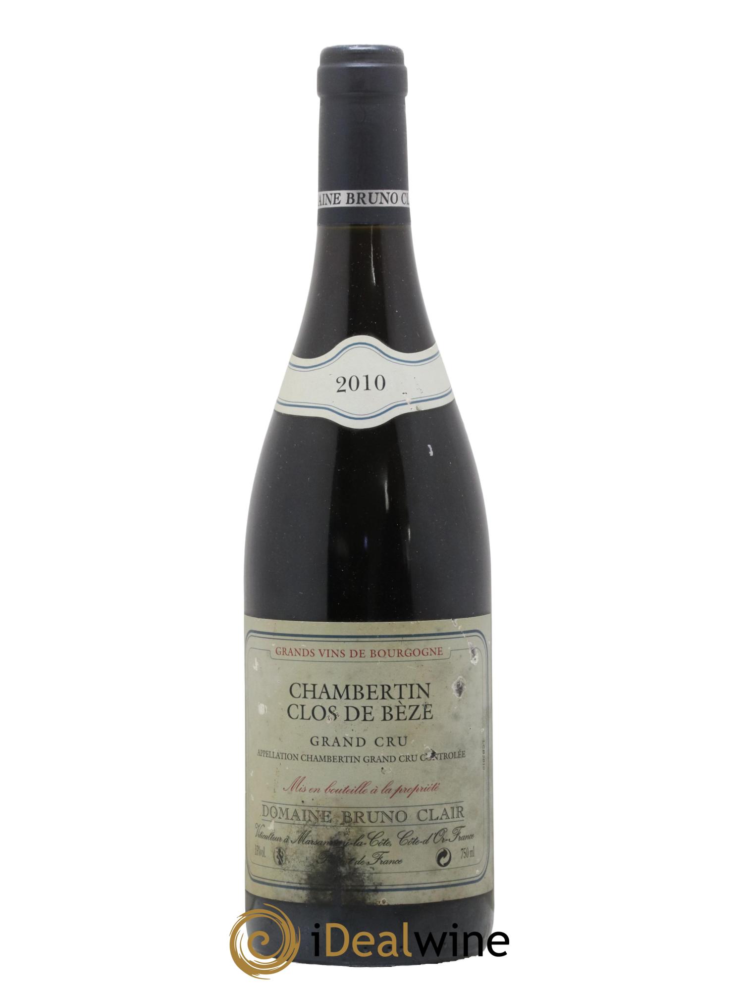 Chambertin Clos de Bèze Grand Cru Bruno Clair (Domaine) 2010 - Lot de 1 bouteille - 0