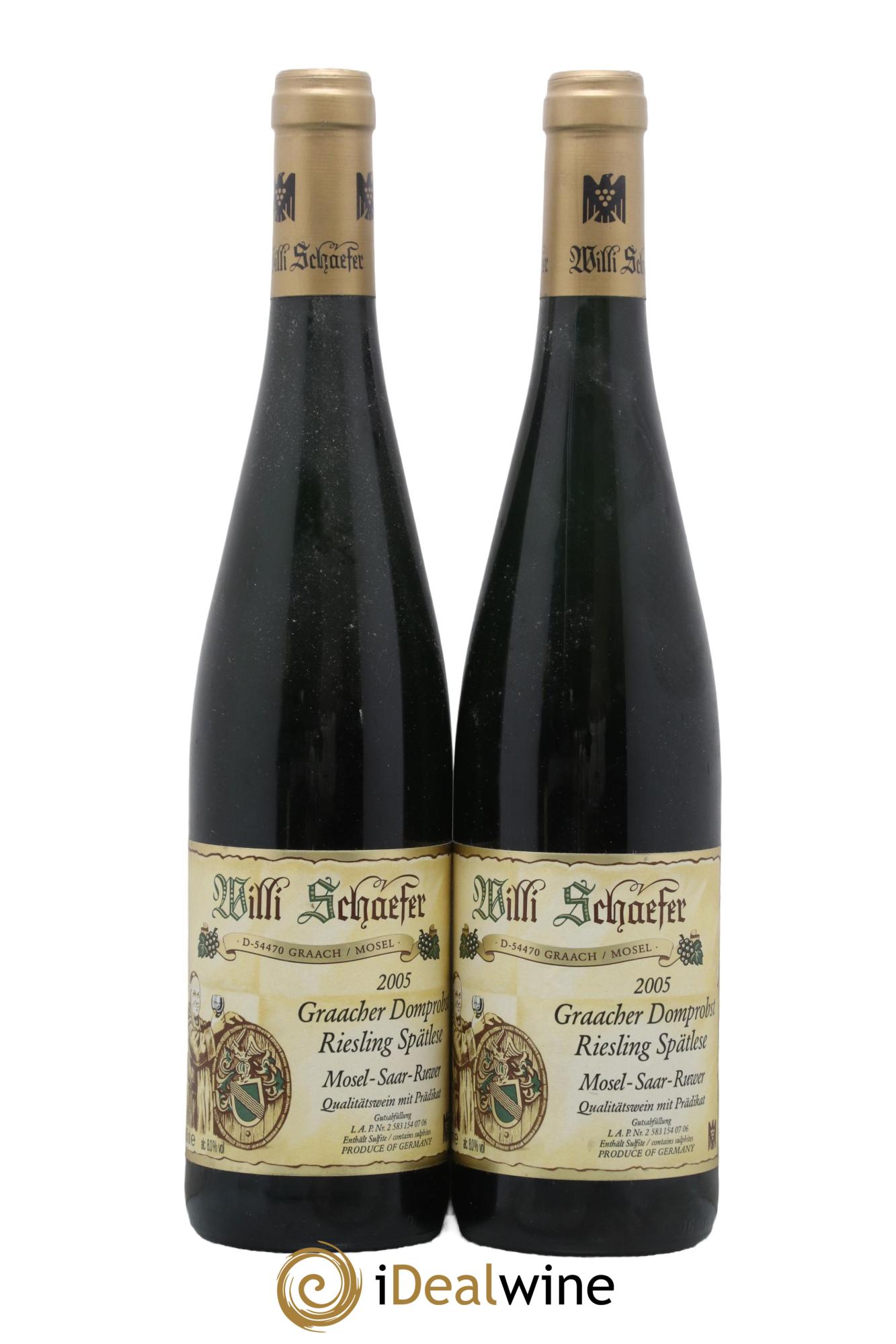 Allemagne Mosel-Saar Riesling Willi Schaefer Graacher Domprobst Spatlese 2005 - Lot de 2 bouteilles - 0
