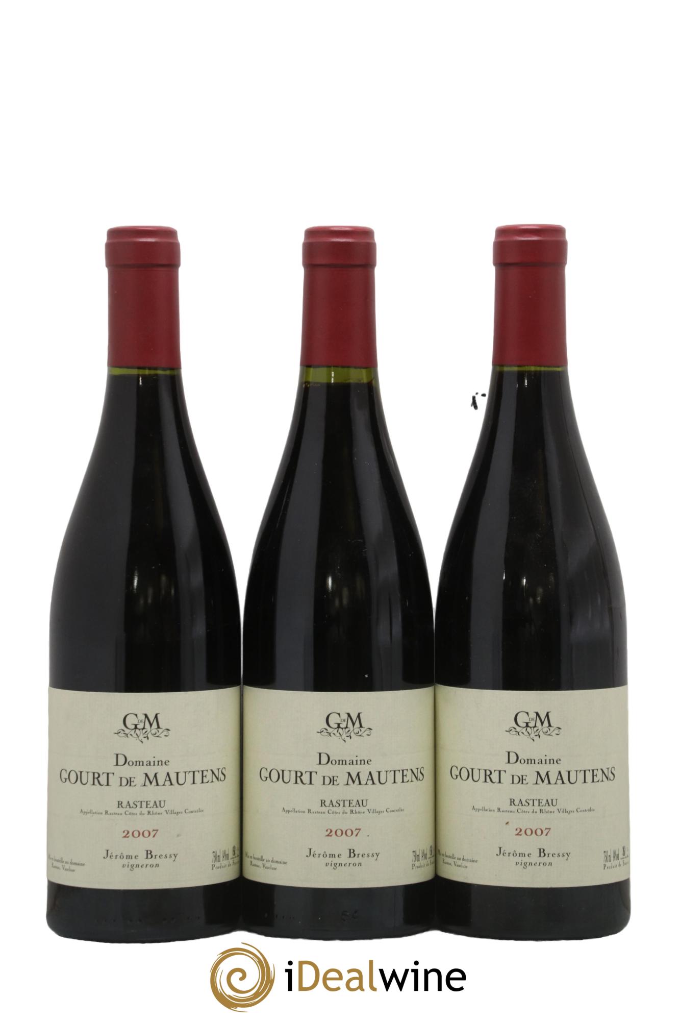 Rasteau Domaine Gourt de Mautens - Jérôme Bressy 2007 - Lot de 3 bouteilles - 0