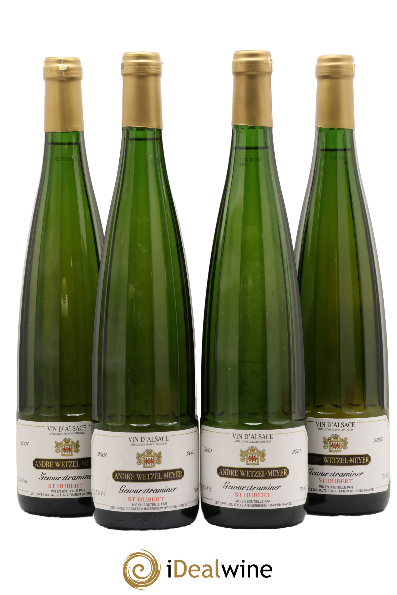 Alsace Gewürztraminer Saint-Hubert Wetzel Meyer 2001 - Lot de 4 bouteilles - 0