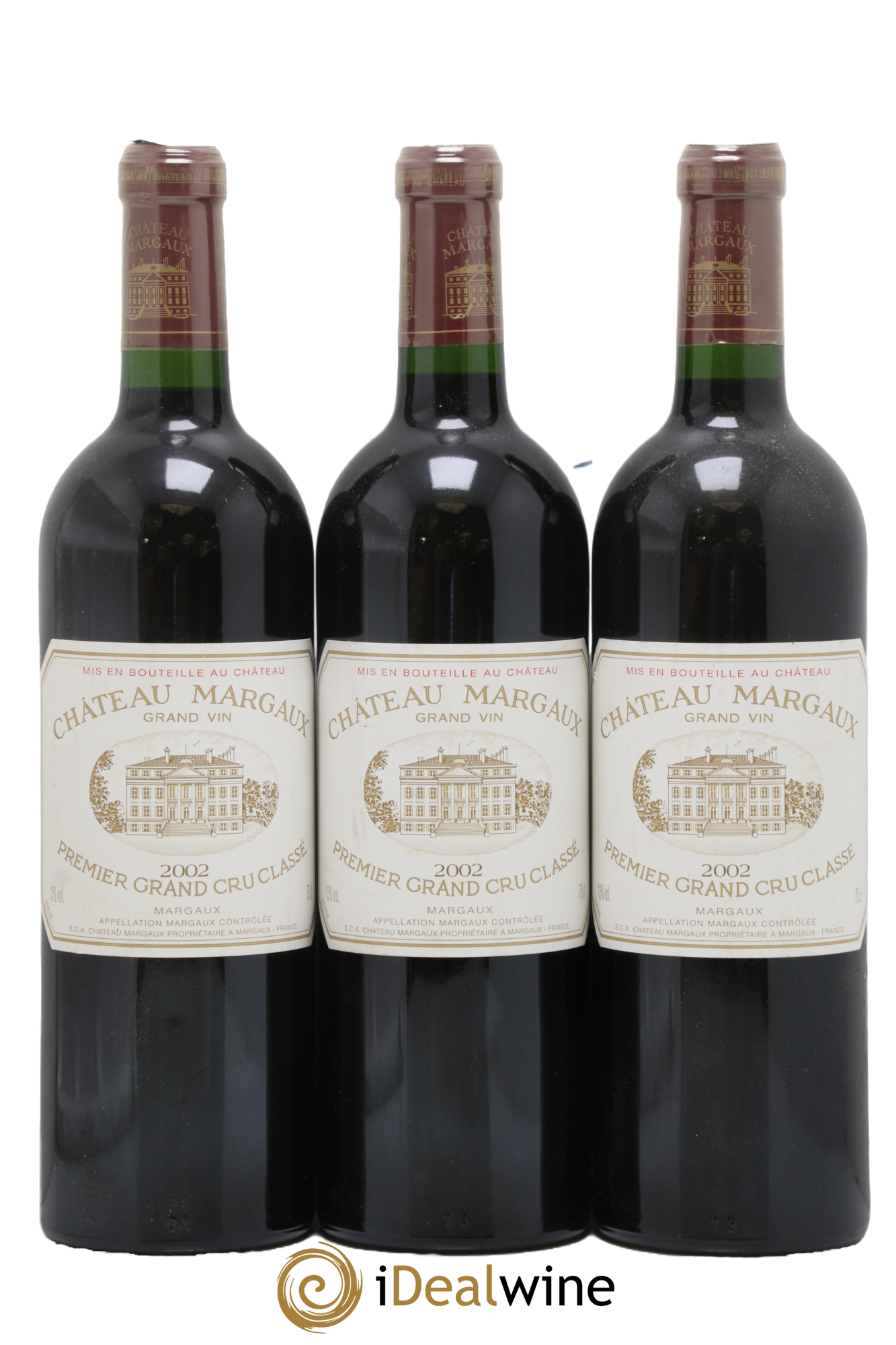 Château Margaux 1er Grand Cru Classé 2002 - Lotto di 3 bottiglie - 0