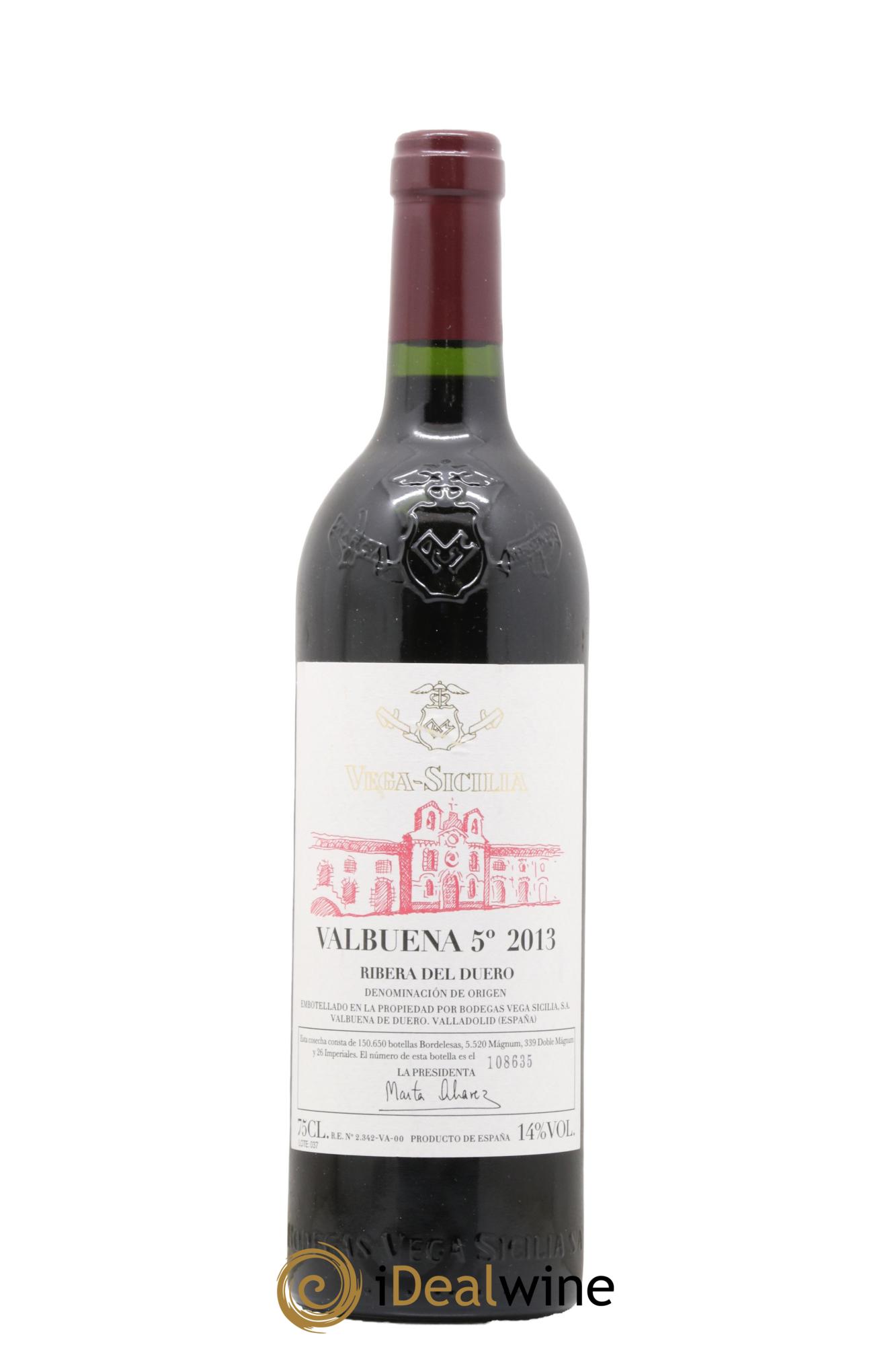 Ribera Del Duero DO Vega Sicilia Valbuena 5 ano Famille Alvarez 2013 - Lot de 1 bouteille - 0
