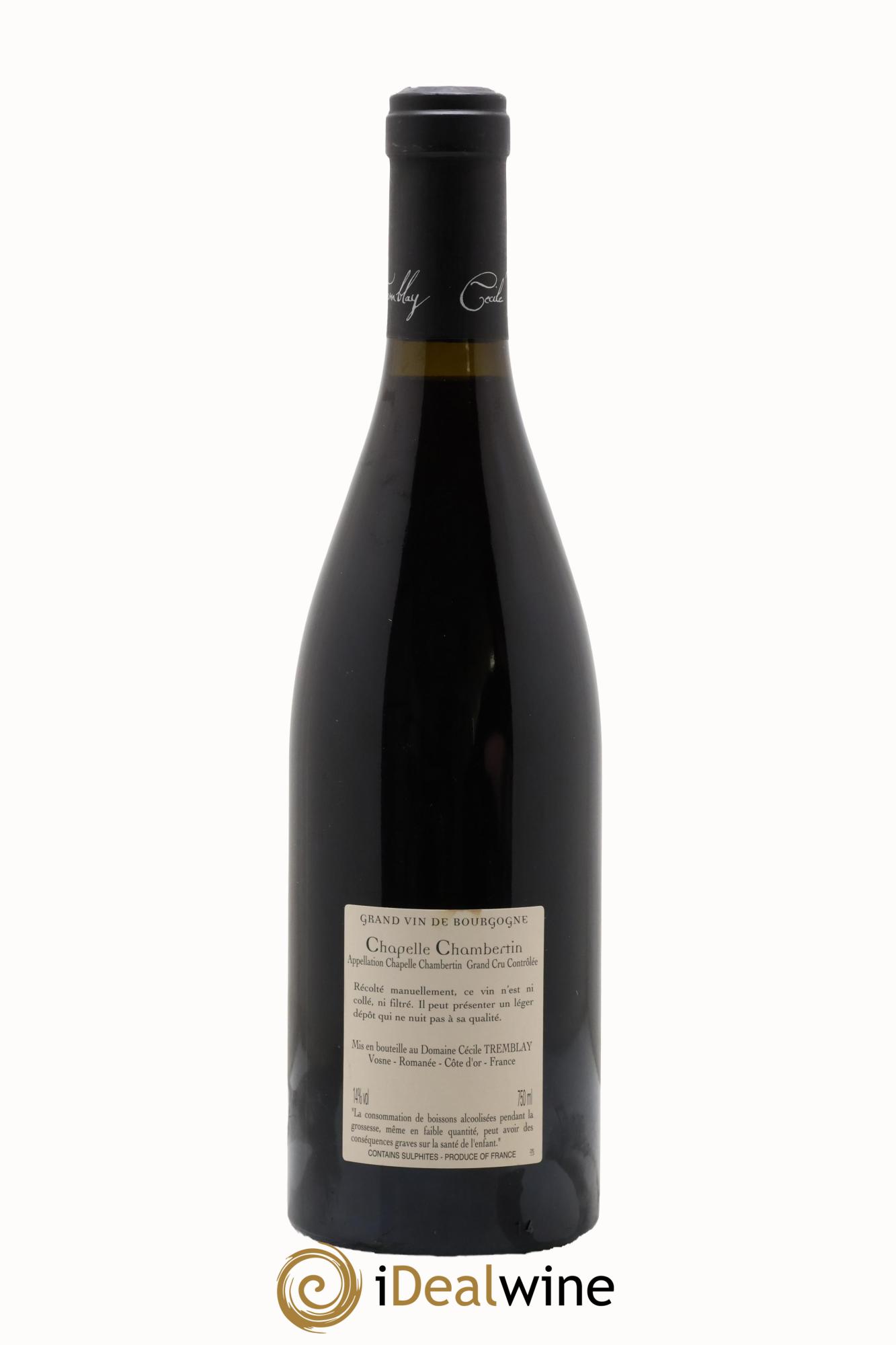 Chapelle-Chambertin Grand Cru Cécile Tremblay 2018 - Lot de 1 bouteille - 1
