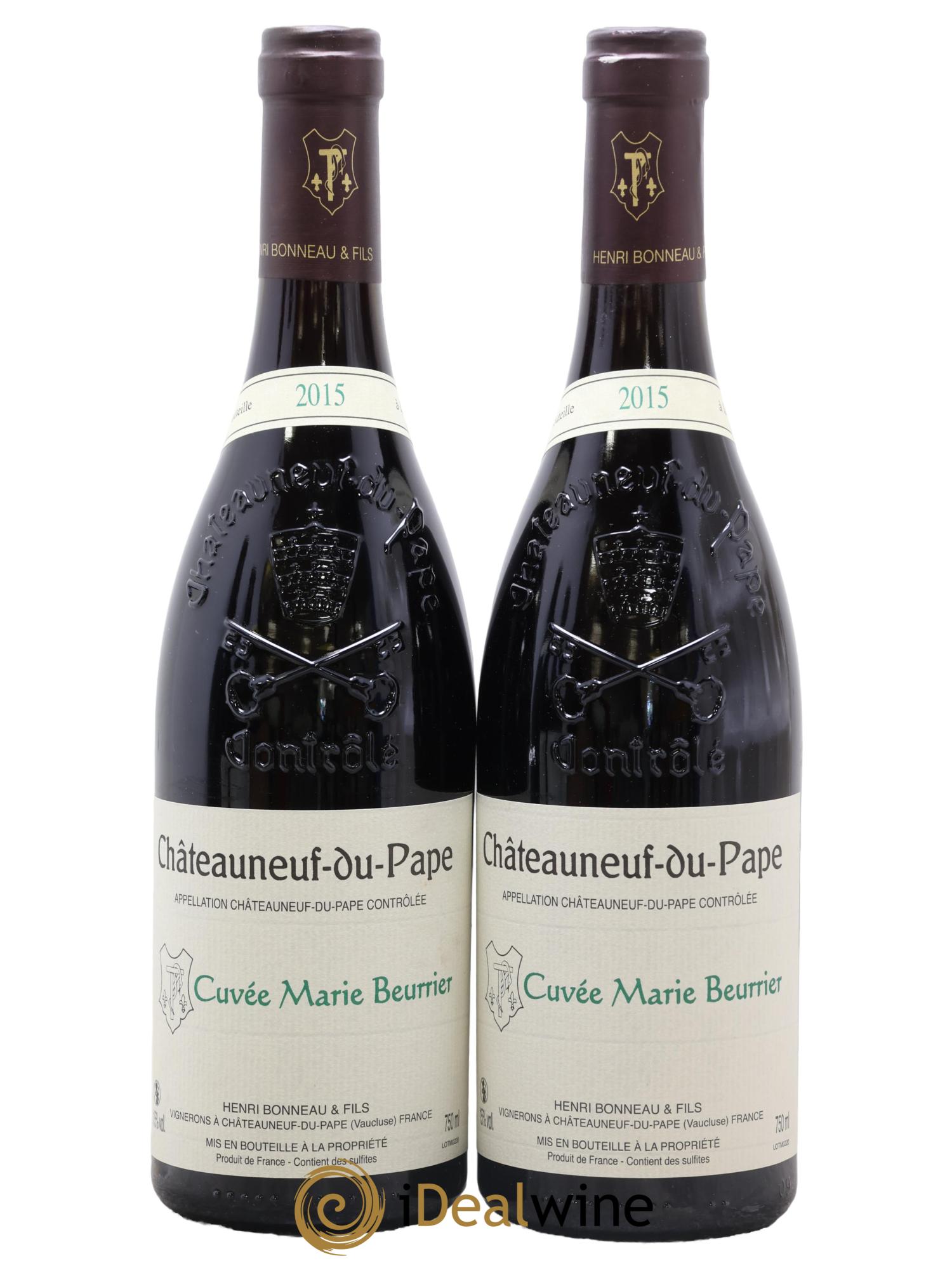 Châteauneuf-du-Pape Marie Beurrier Henri Bonneau & Fils 2015 - Posten von 2 Flaschen - 0