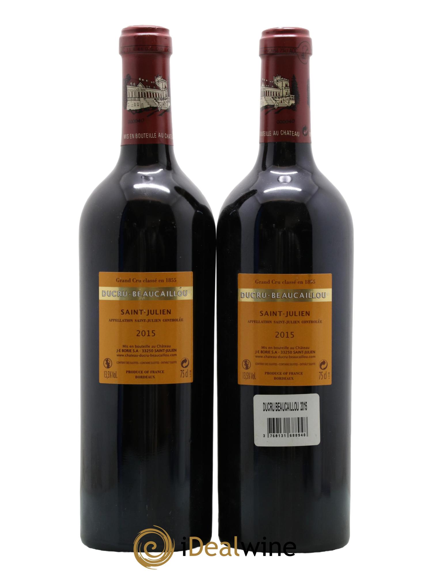 Château Ducru Beaucaillou 2ème Grand Cru Classé 2015 - Lot de 2 bouteilles - 1