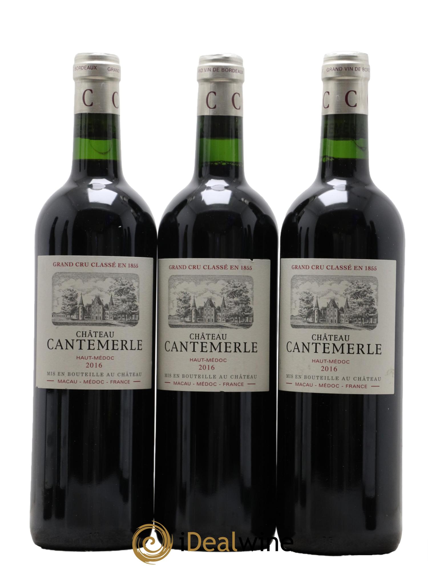 Château Cantemerle 5ème Grand Cru Classé 2016 - Lot de 3 bouteilles - 0