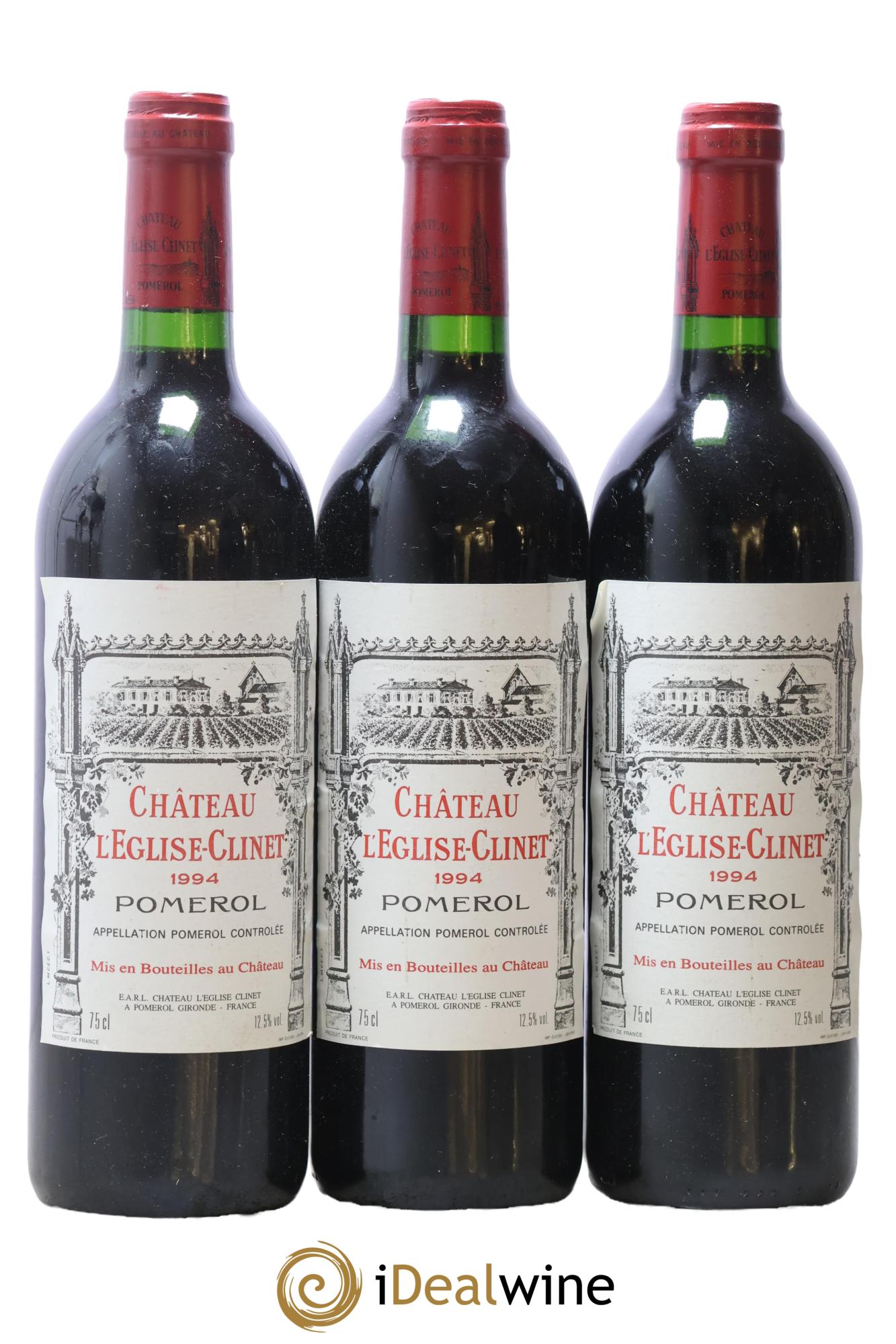 Château l' Église Clinet 1994 - Lot of 3 bottles - 0