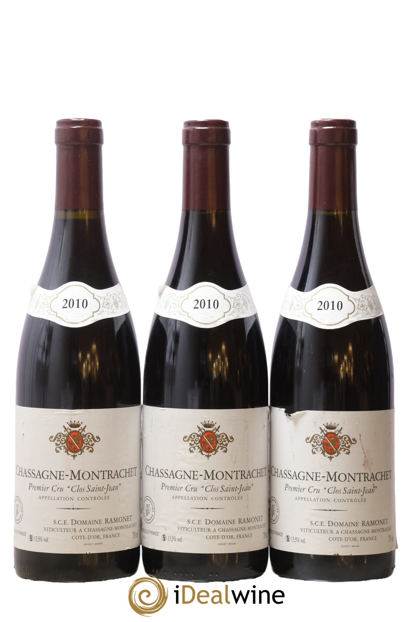 Chassagne-Montrachet 1er Cru Clos Saint-Jean Ramonet (Domaine) 2010 - Posten von 3 Flaschen - 0