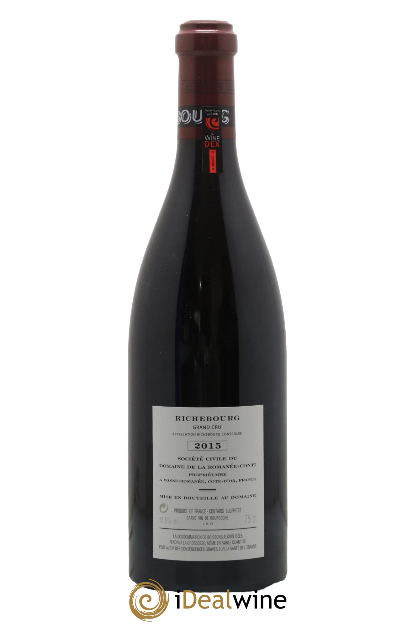 Richebourg Grand Cru Domaine de la Romanée-Conti 2015 - Lot de 1 bouteille - 1