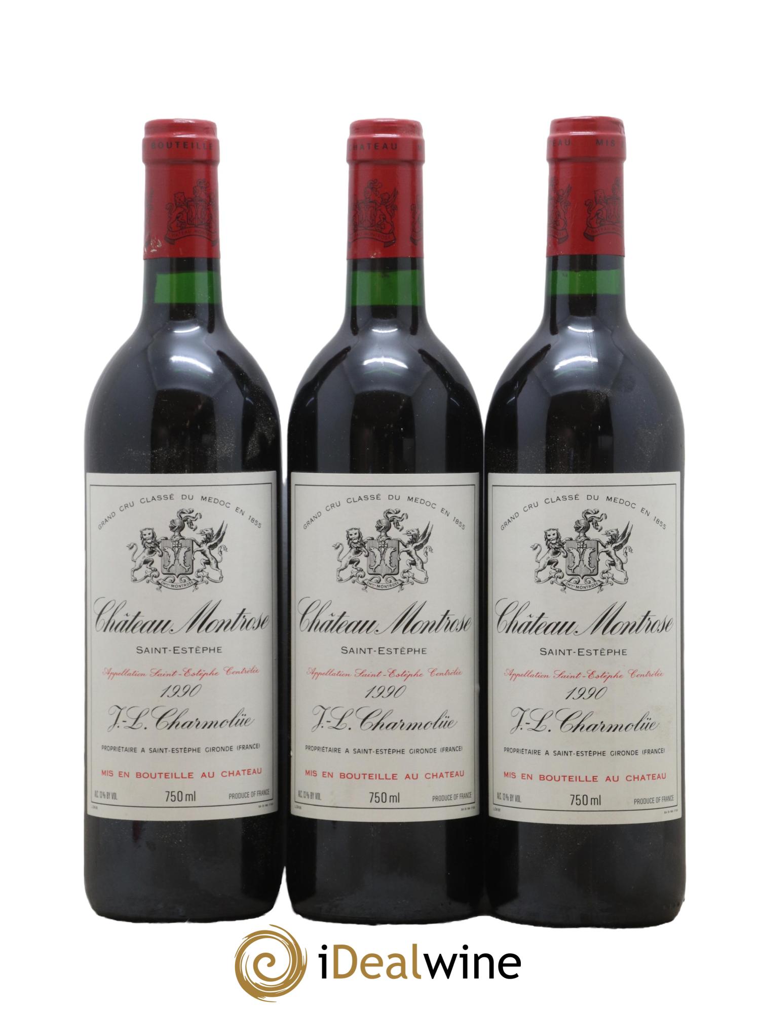 Château Montrose 2ème Grand Cru Classé 1990 - Lot de 3 bouteilles - 0