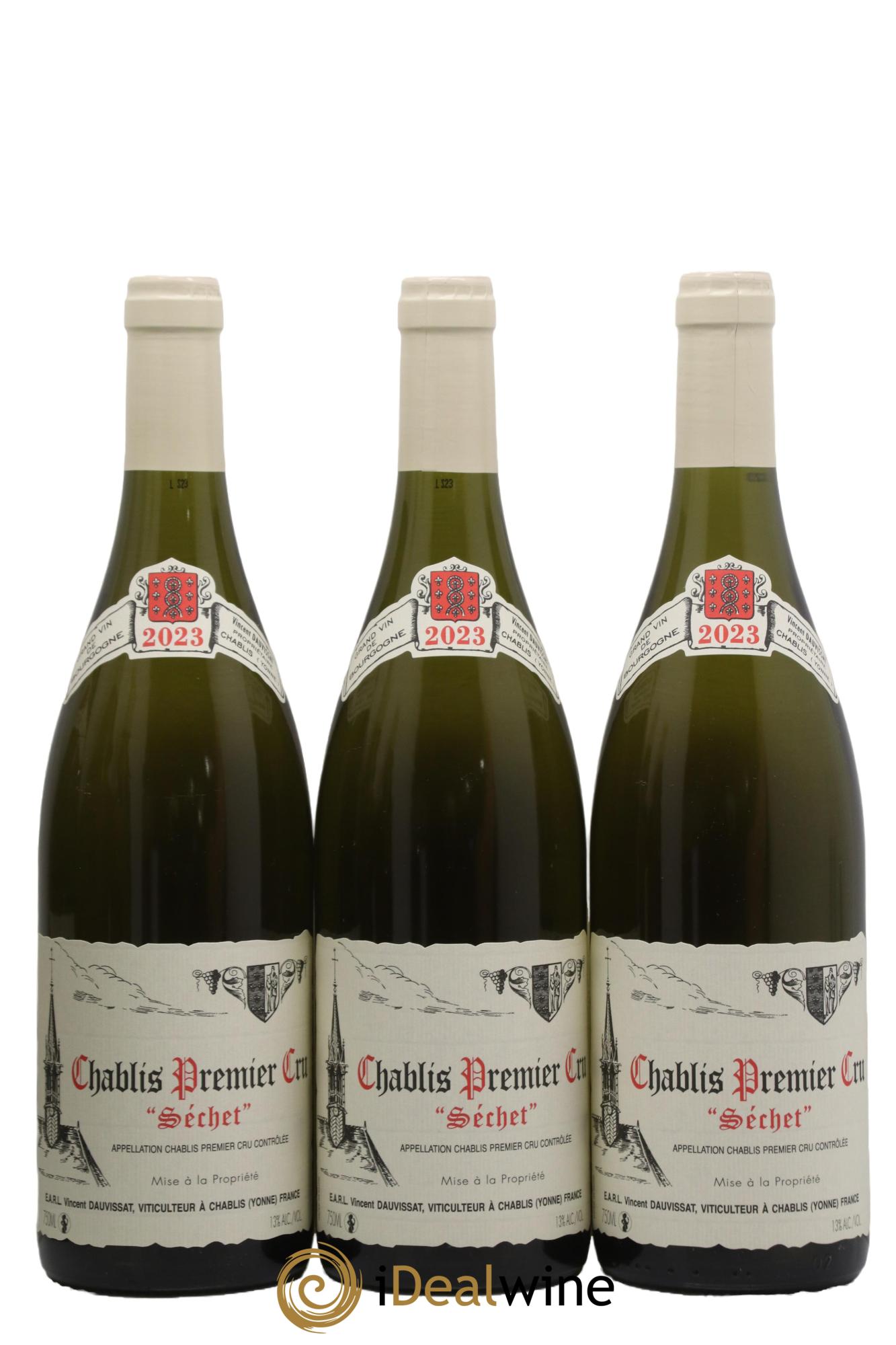 Chablis 1er Cru Séchet Vincent Dauvissat (Domaine) 2023 - Lot de 3 bouteilles - 0