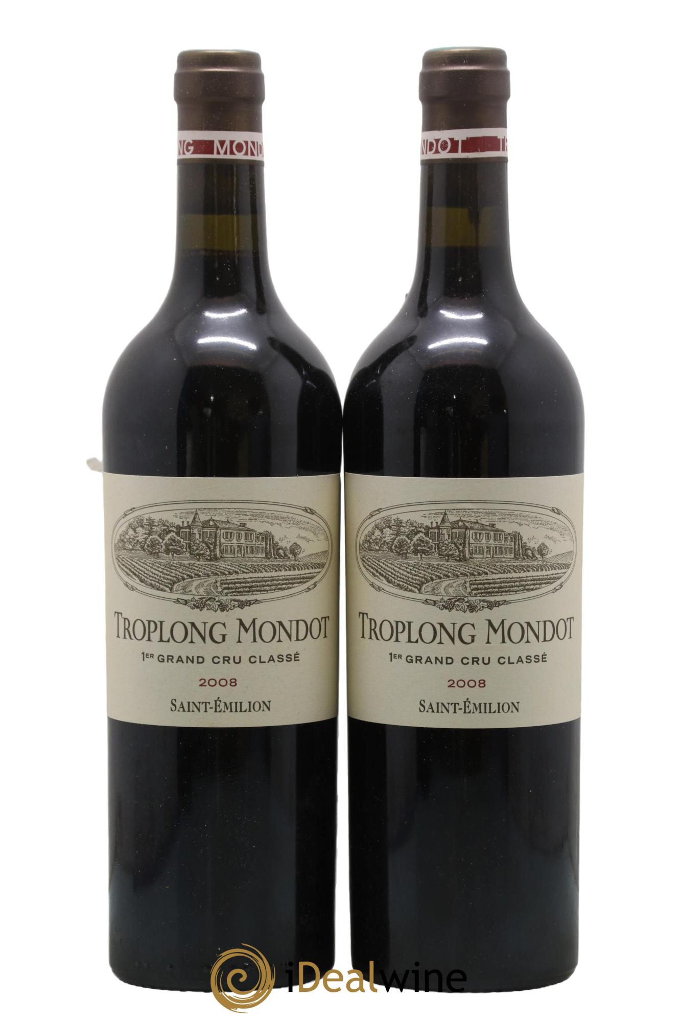 Château Troplong Mondot 1er Grand Cru Classé B 2008 - Lot de 2 bouteilles - 0