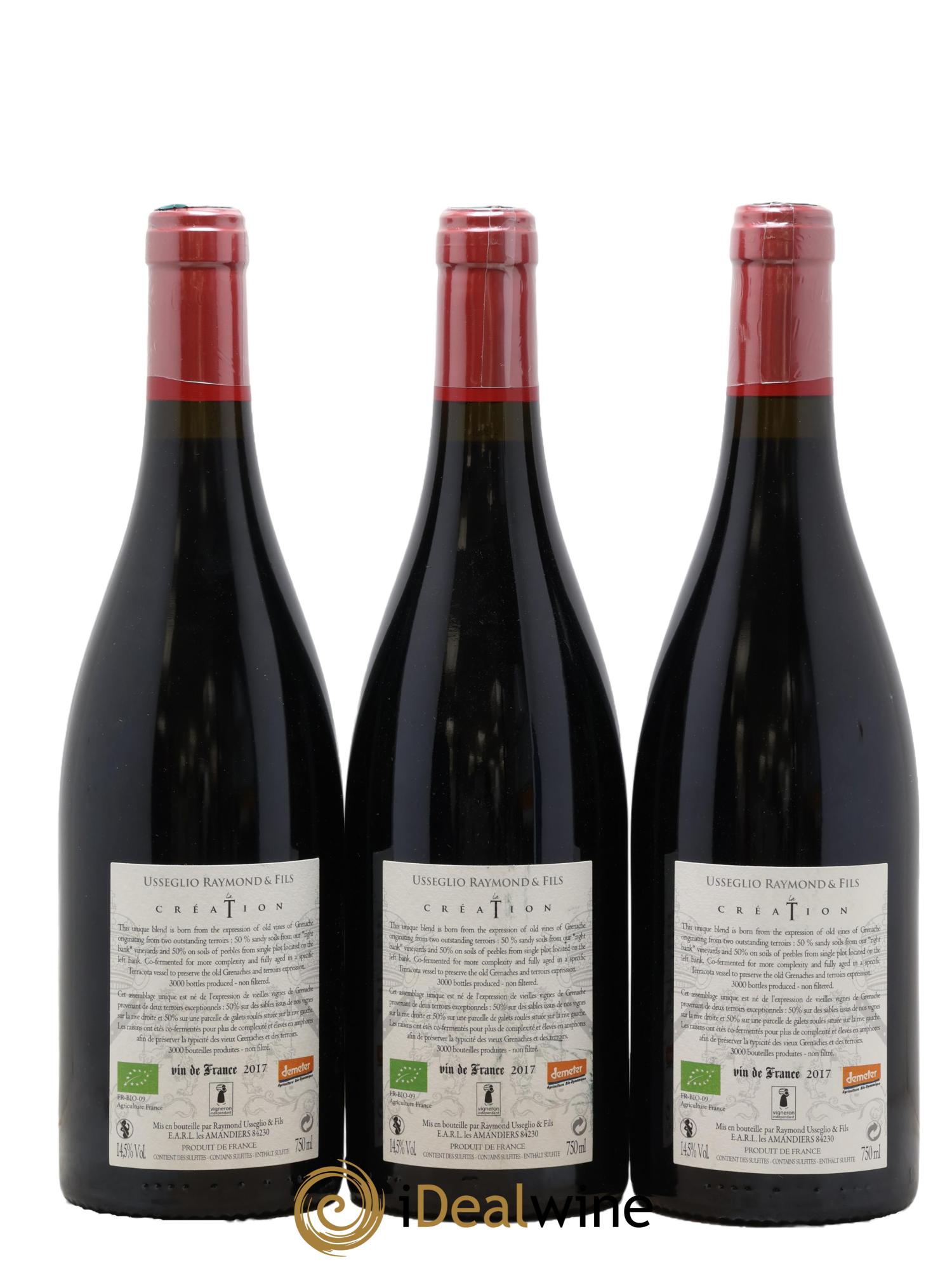 Vin de France La Création Domaine Raymond Usseglio 2017 - Lot de 3 bouteilles - 1