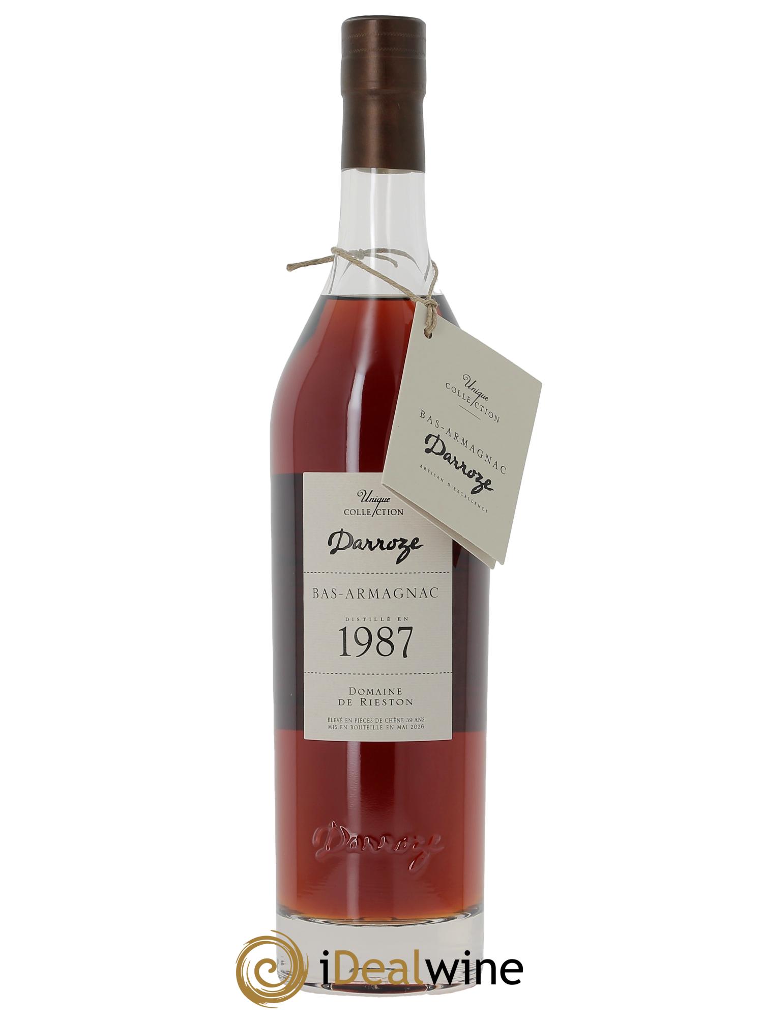 Bas-Armagnac Domaine de Rieston (49,5°) Darroze 1987 - Lot de 1 bouteille - 1