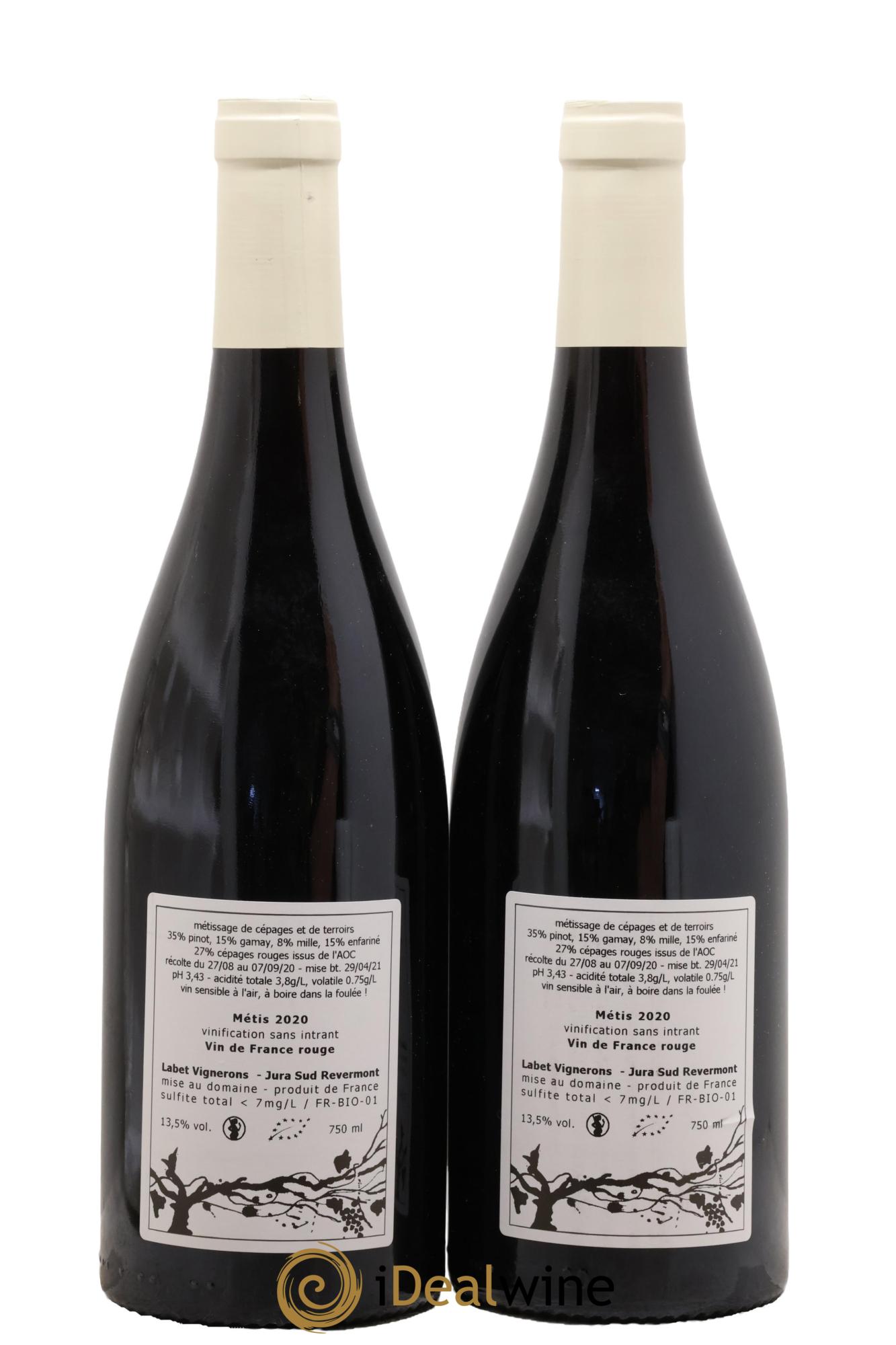 Vin de France Métis Romain - Julien  - Charline Labet 2020 - Lot de 2 bouteilles - 1